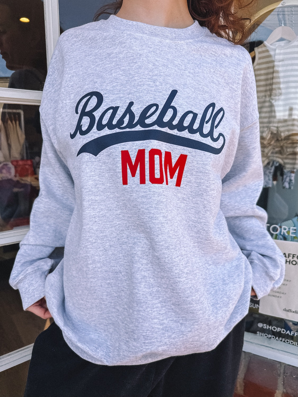 baseball mom crewneck - adult