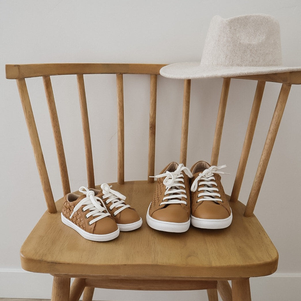 Leather Woven Sneaker | Color 'Rust' | Women  Consciously Baby   