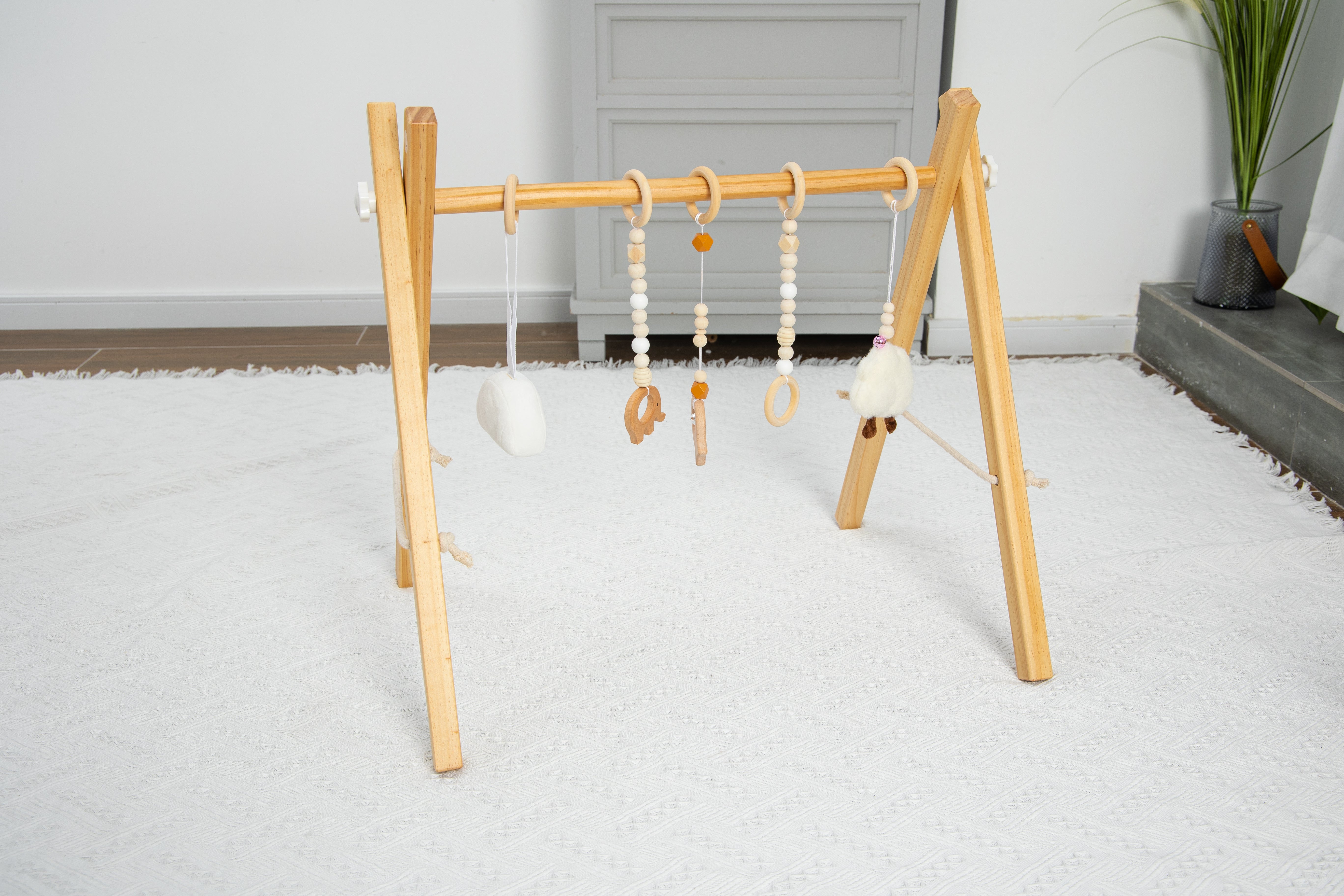 Lilac Wooden Baby Gym Indoor Avenlur.com   