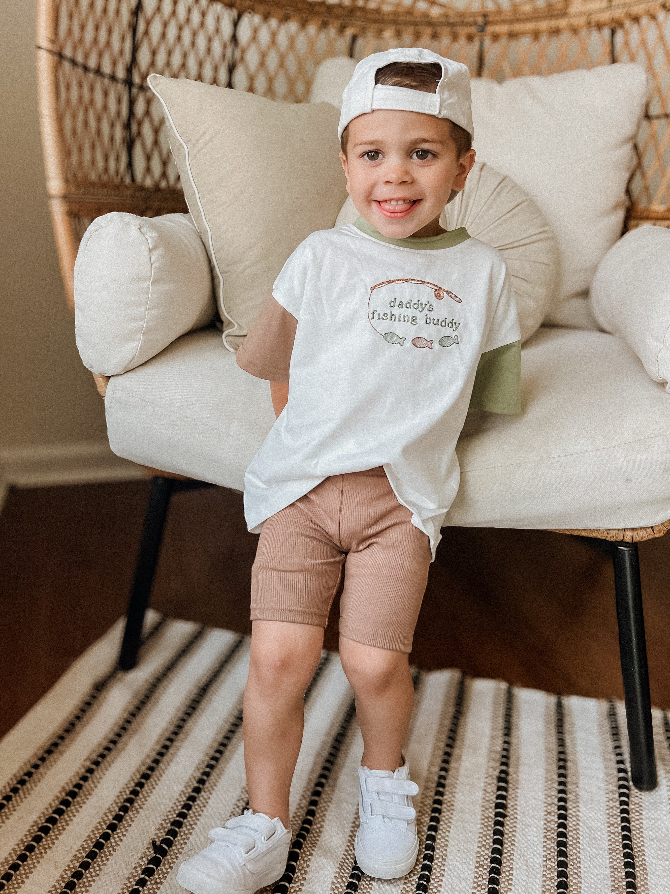 Custom Embroidered Colorblock Tee and Biker Shorts Set