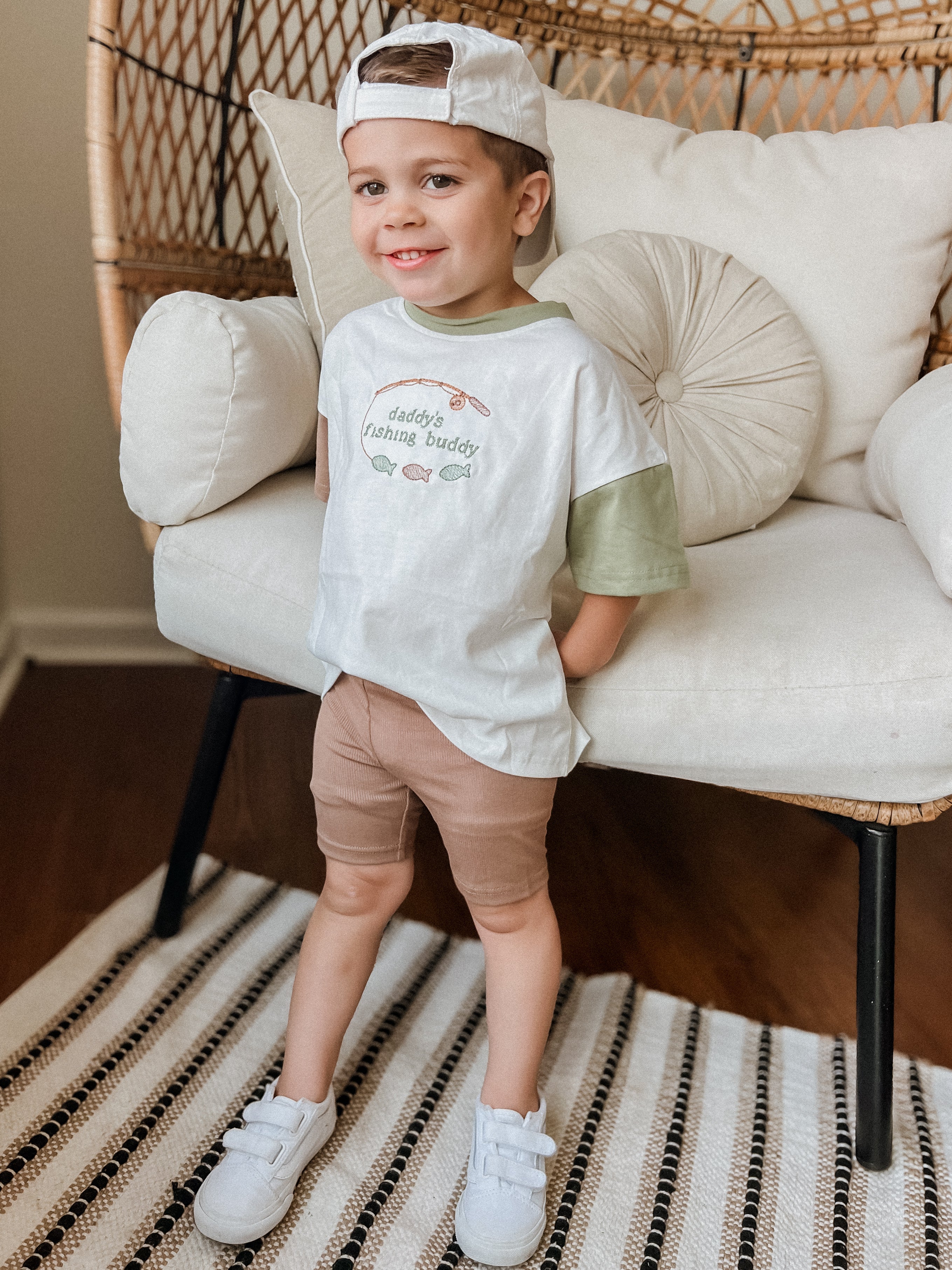 Custom Embroidered Colorblock Tee and Biker Shorts Set