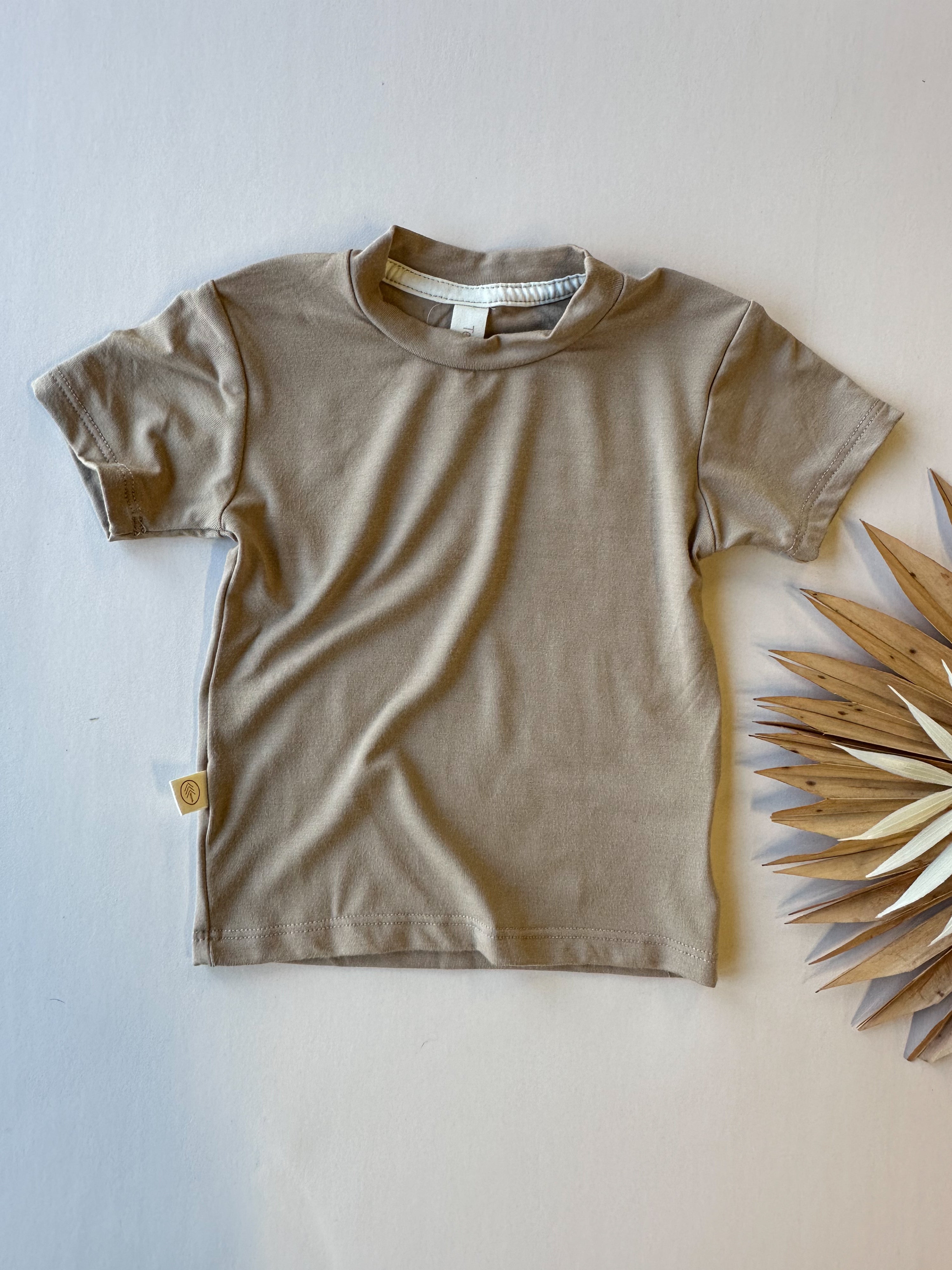 Short Sleeve Essential Tee | Almond | Luxury Bamboo