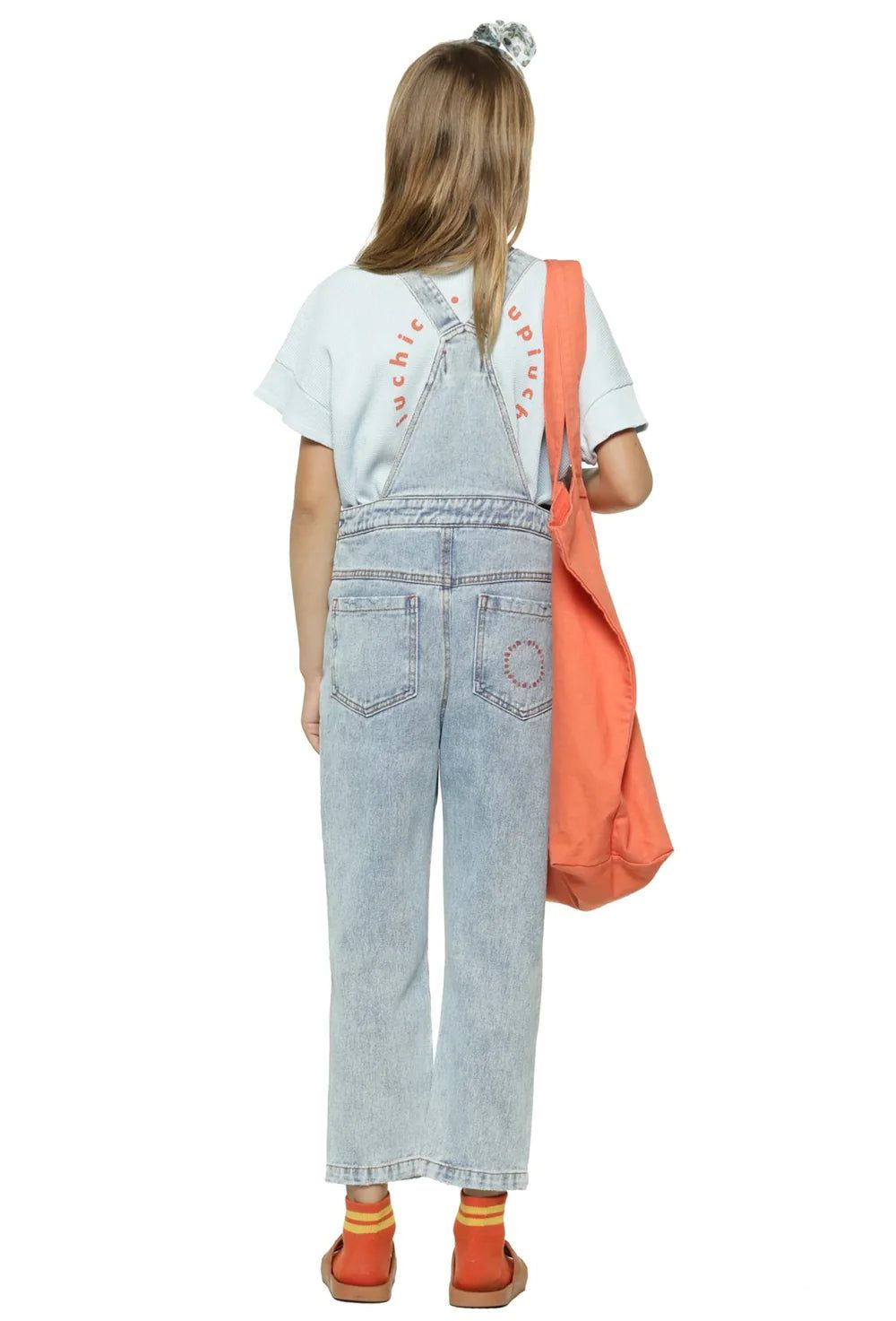 Unisex Dungarees w/ Green Logo - Washed Light Blue Denim - FINAL SALE