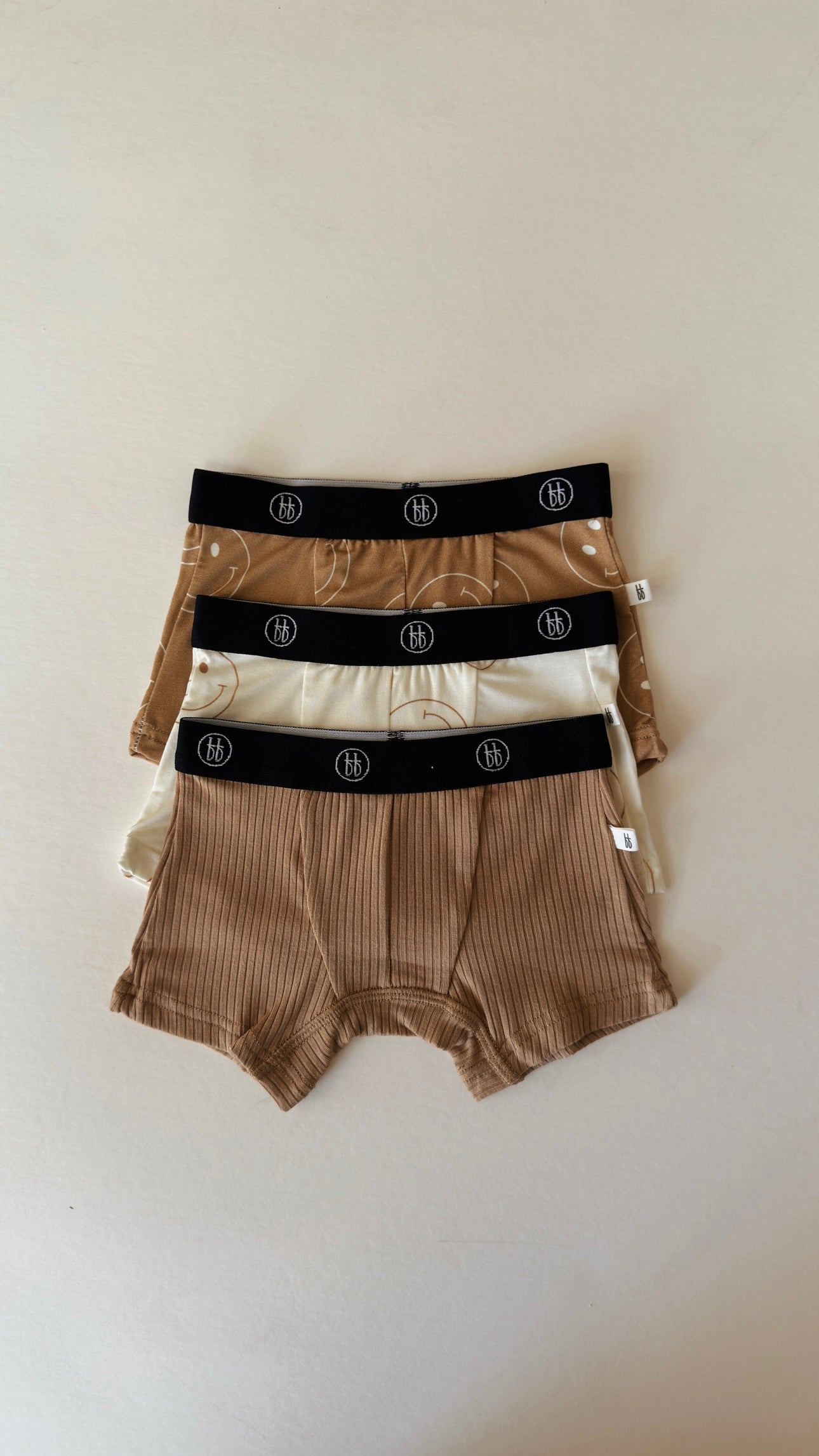 Bamboo Boxers (3 Pack) | Tan & Ivory Smile Boxers forever french baby   