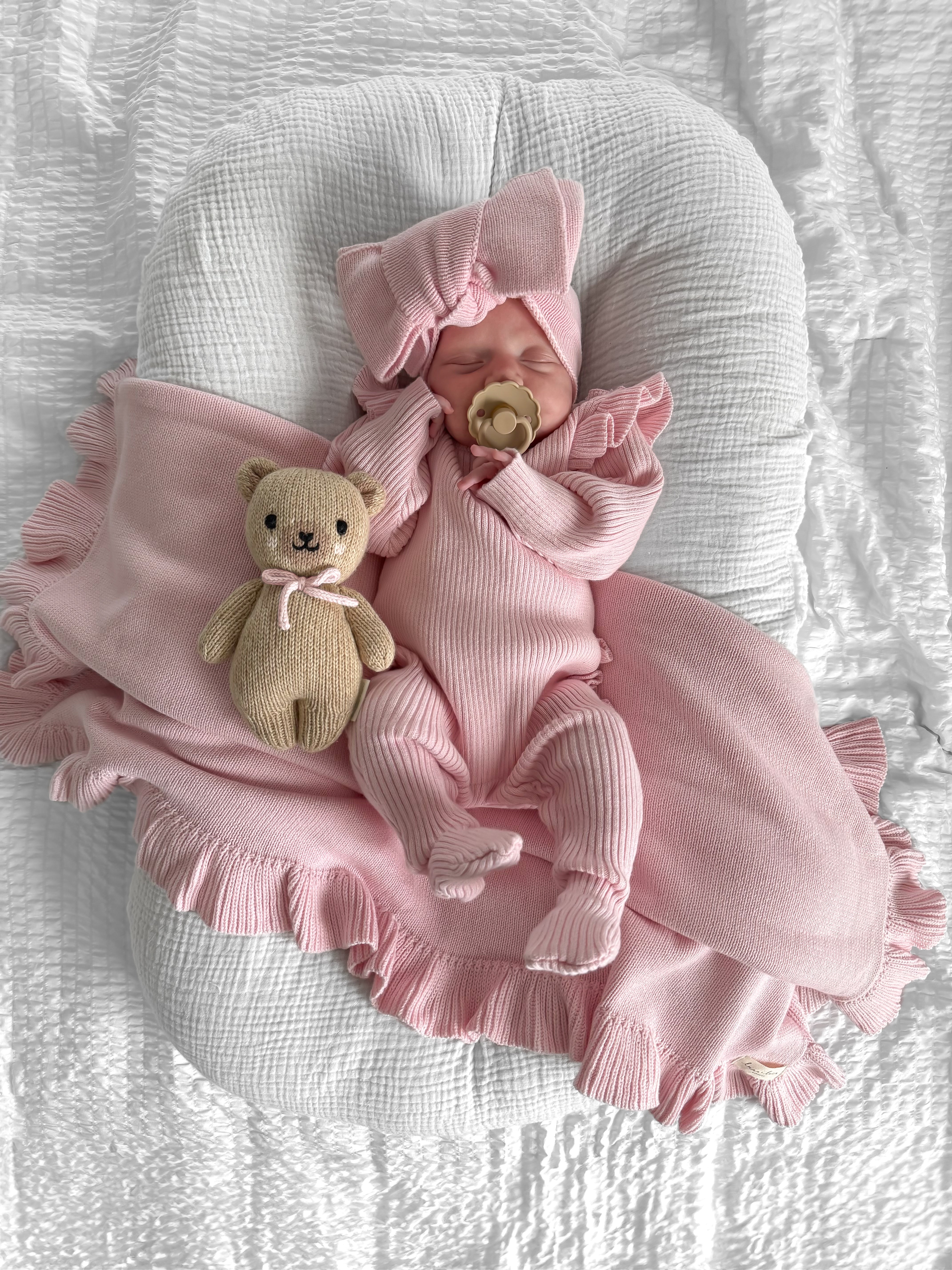 Baby Rib Ruffle Bundle - Powder Pink