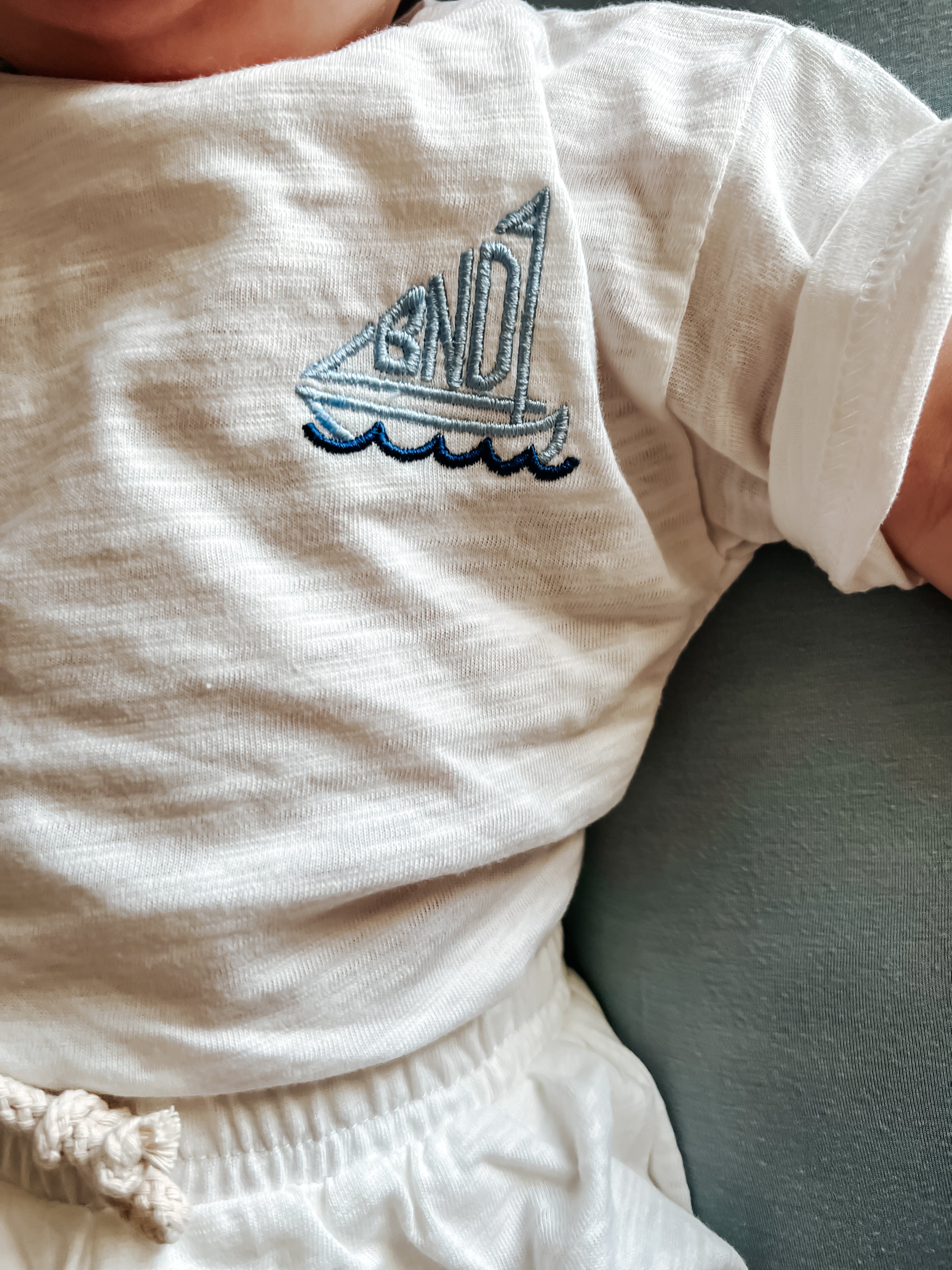 Custom Embroidered Organic Cotton Shorts Set - more colors
