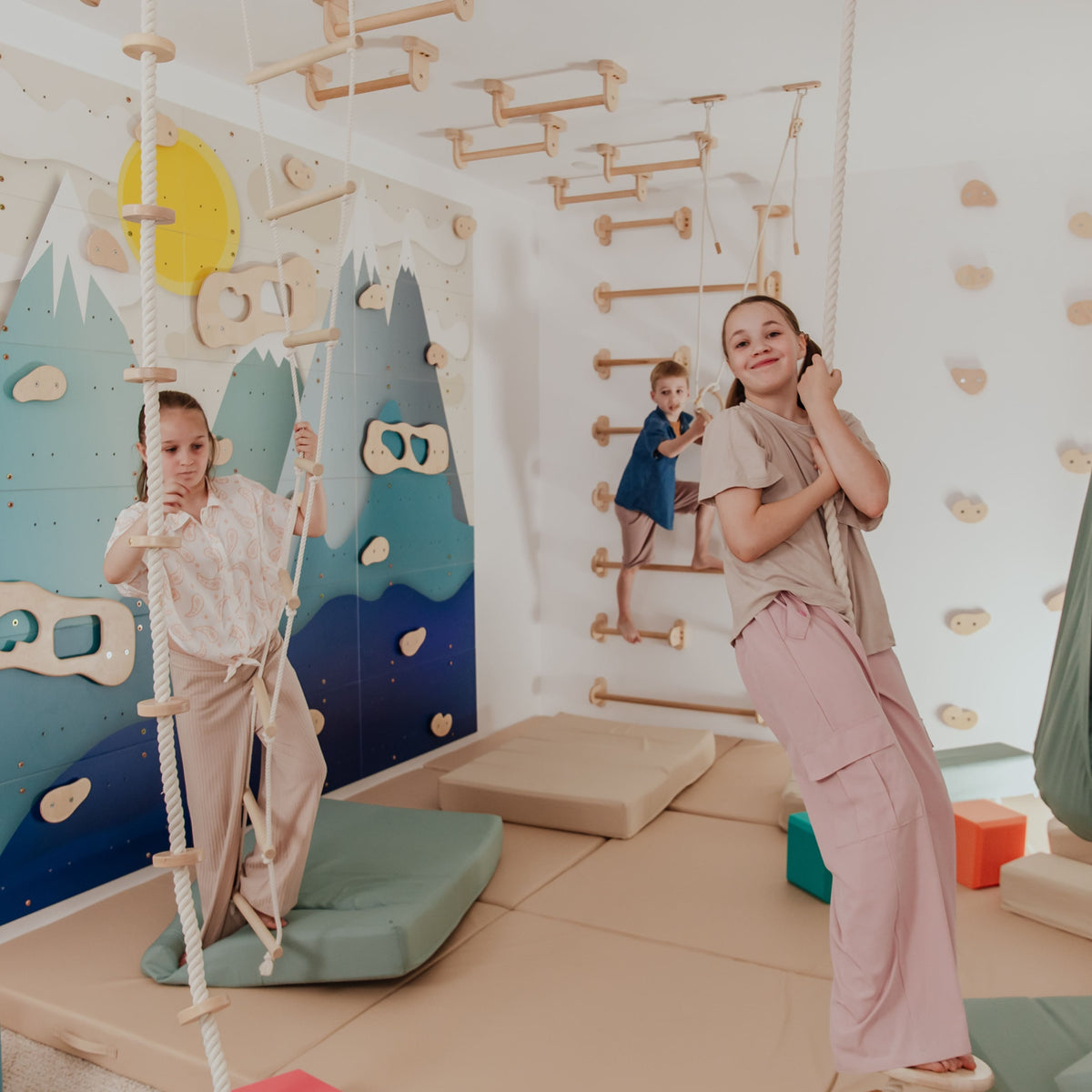 Kids Climbing Ropes