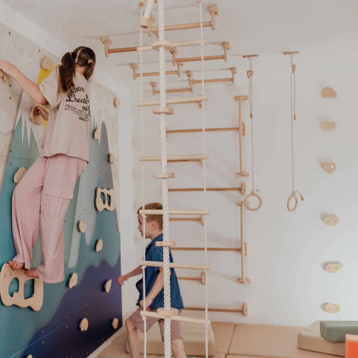 Kids Climbing Ropes