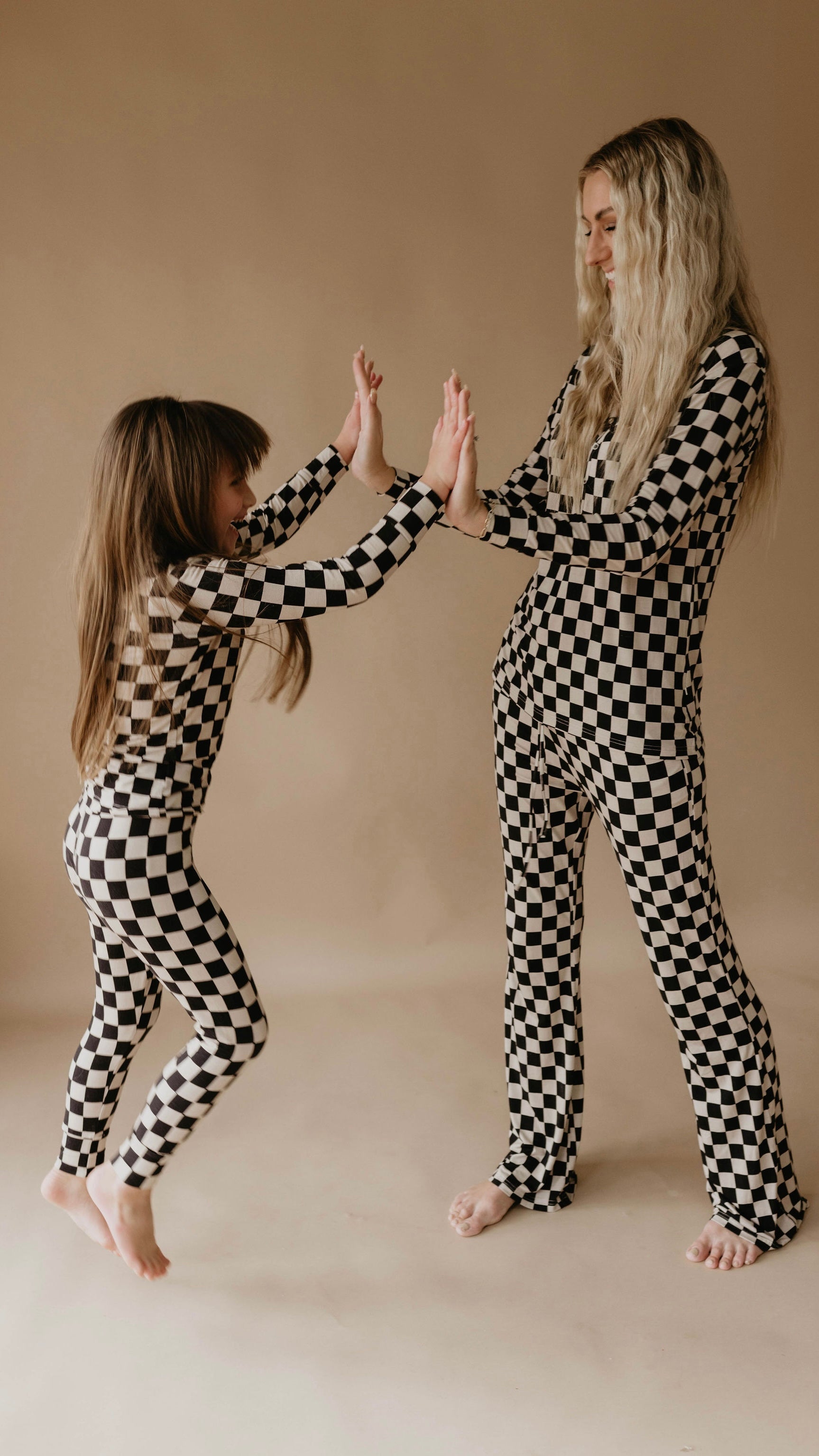 Women's Bamboo Pajamas | Black Checkerboard