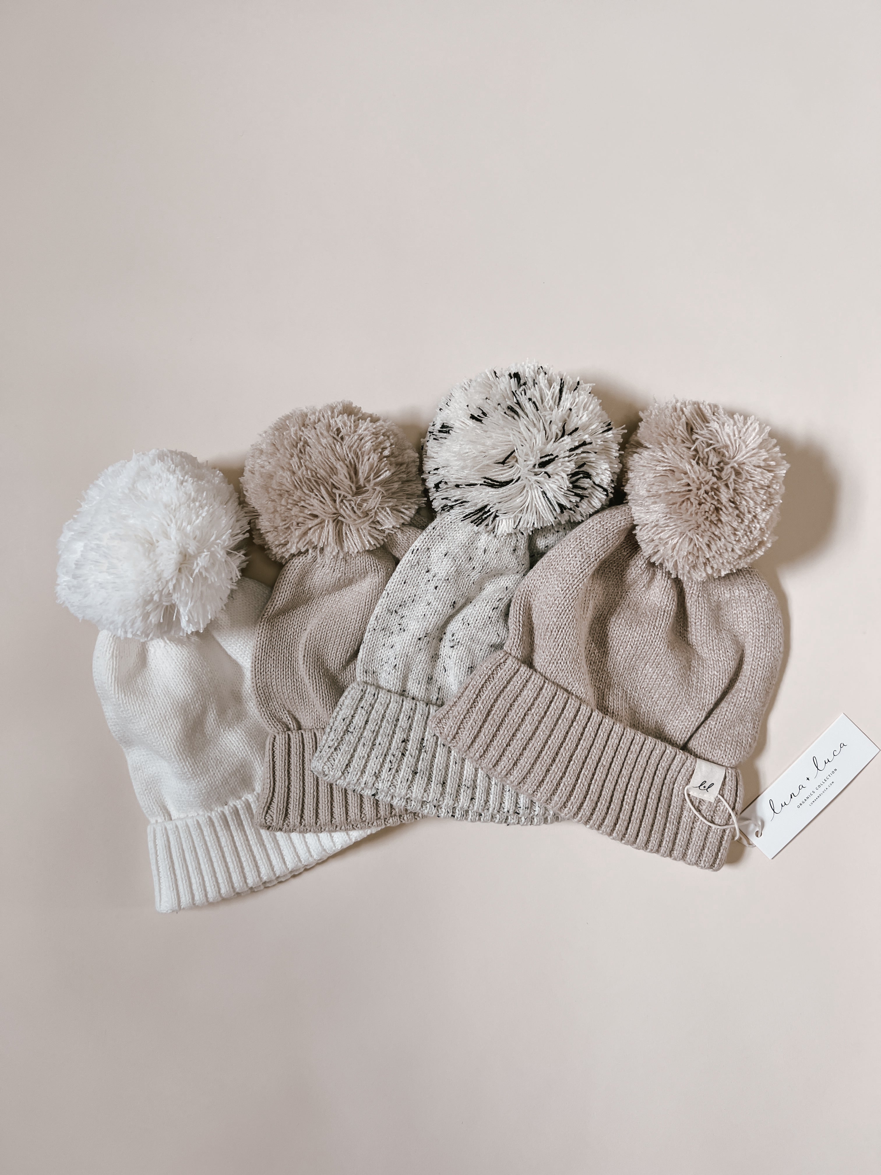 Luna + Luca Pom Beanie - Beige