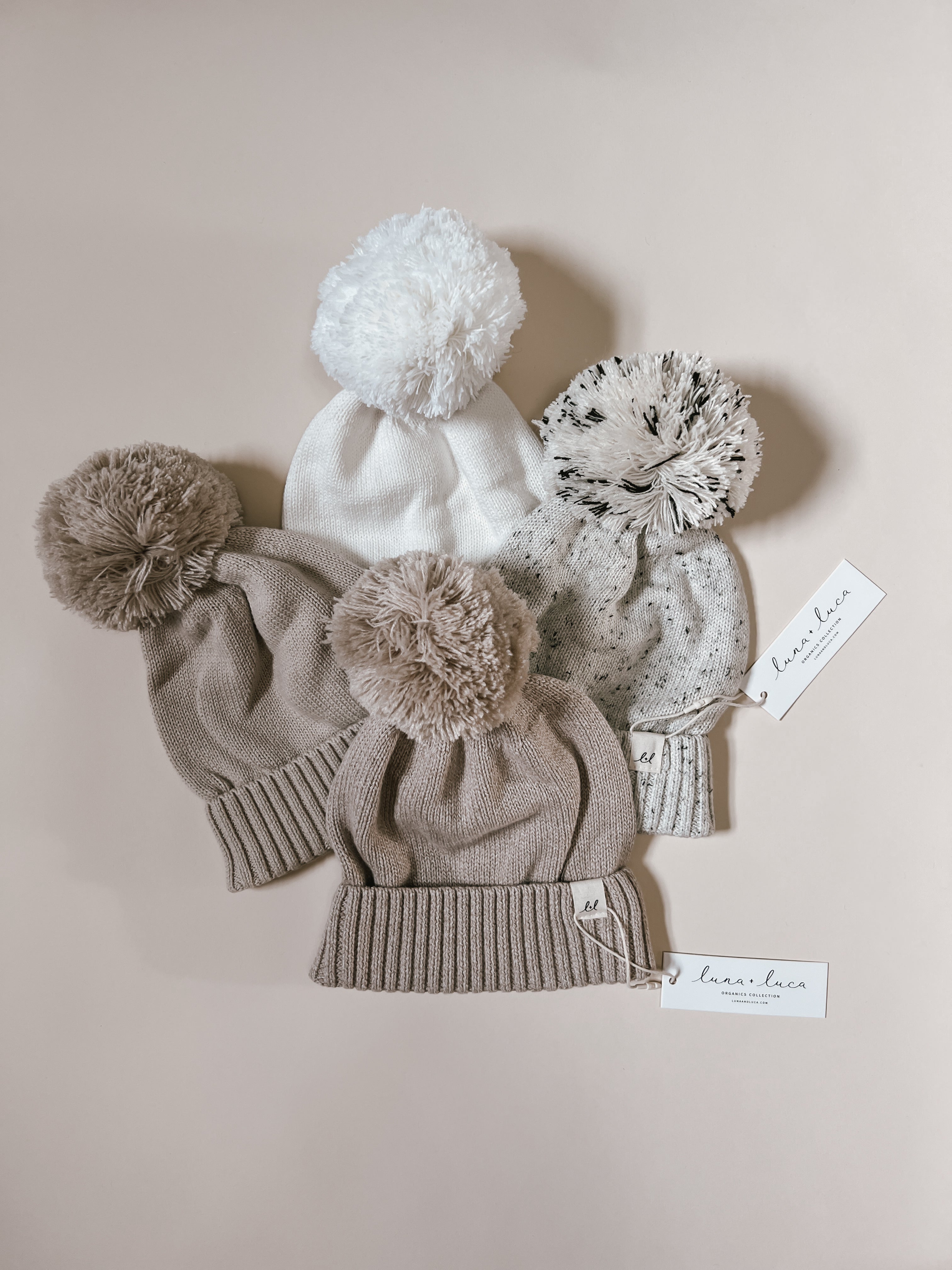 Luna + Luca Pom Beanie - Beige