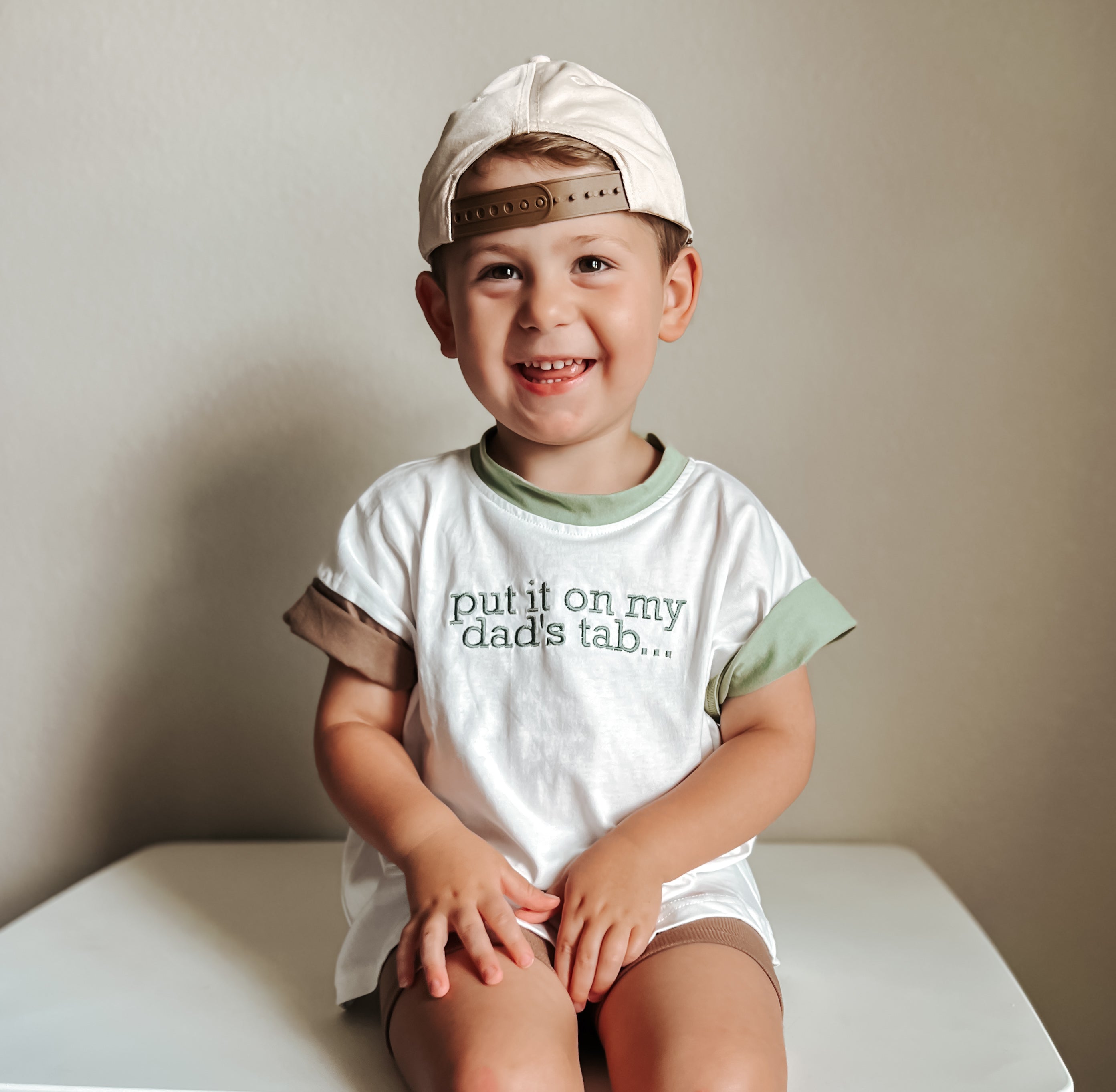 Custom Embroidered Colorblock Tee and Biker Shorts Set
