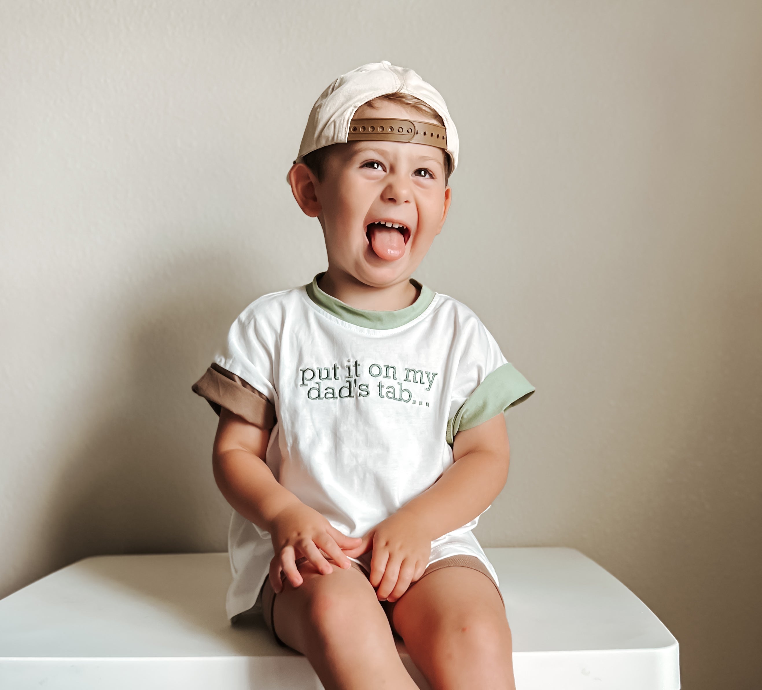 Custom Embroidered Colorblock Tee and Biker Shorts Set