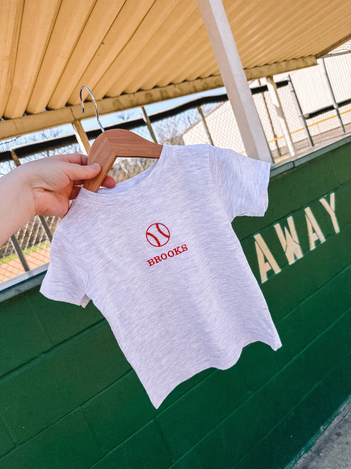 embroidered baseball tee