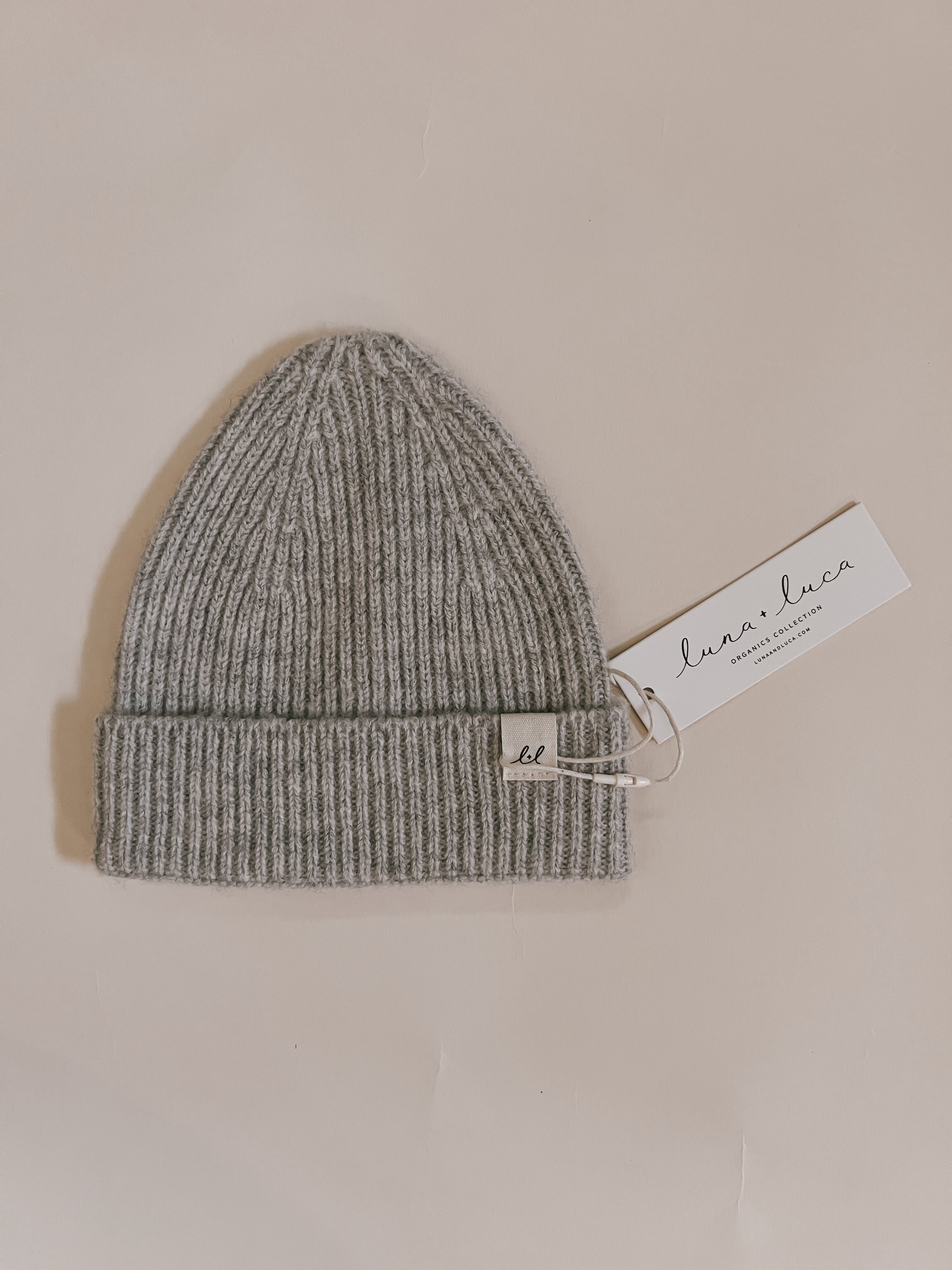 Luna + Luca Merino Wool Baby Beanie - Heather Gray