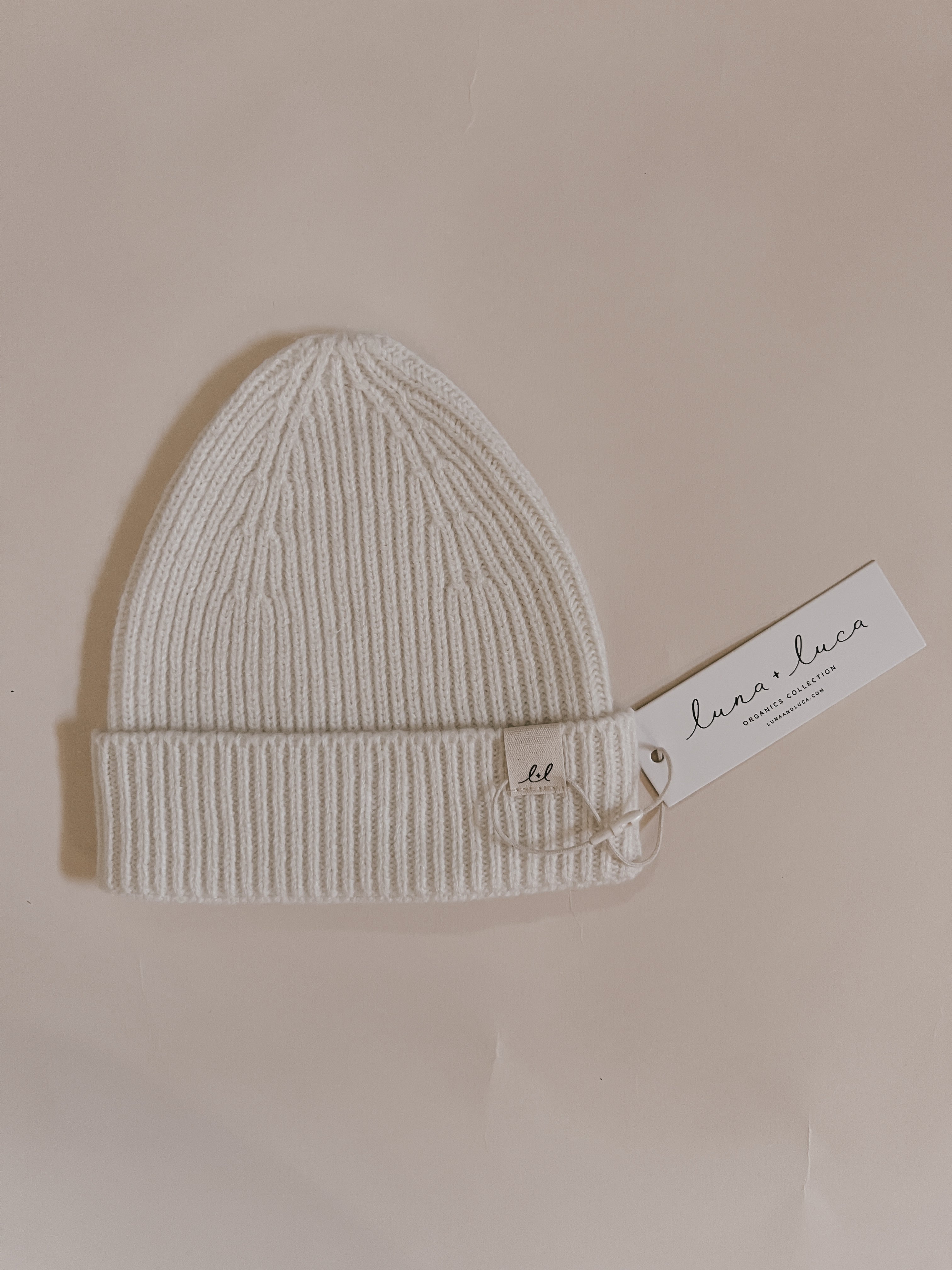 Luna + Luca Merino Wool Baby Beanie - Off-White