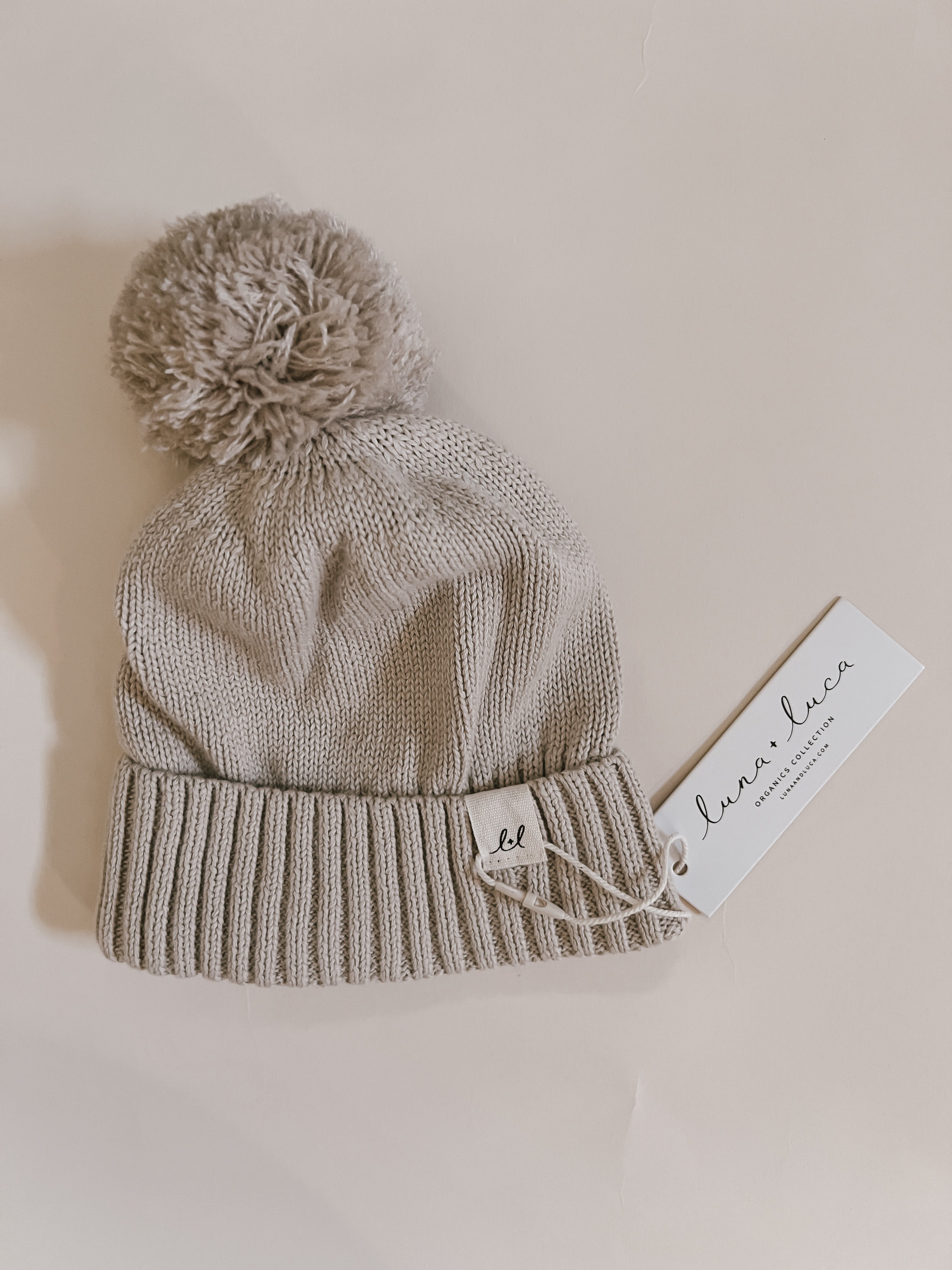 Luna + Luca Pom Beanie - Beige  Luna + Luca   