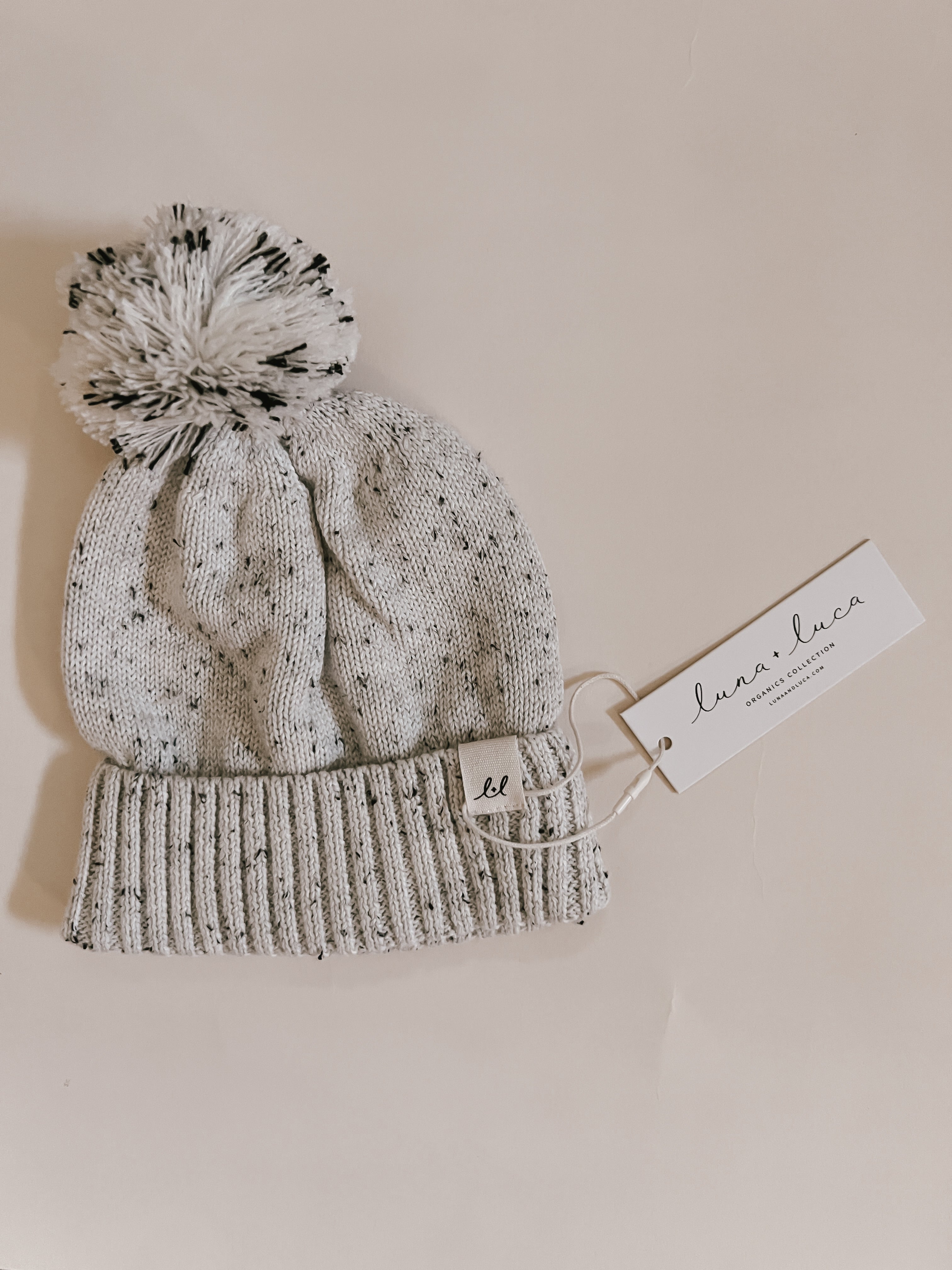 Luna + Luca Pom Beanie - Black Speckle