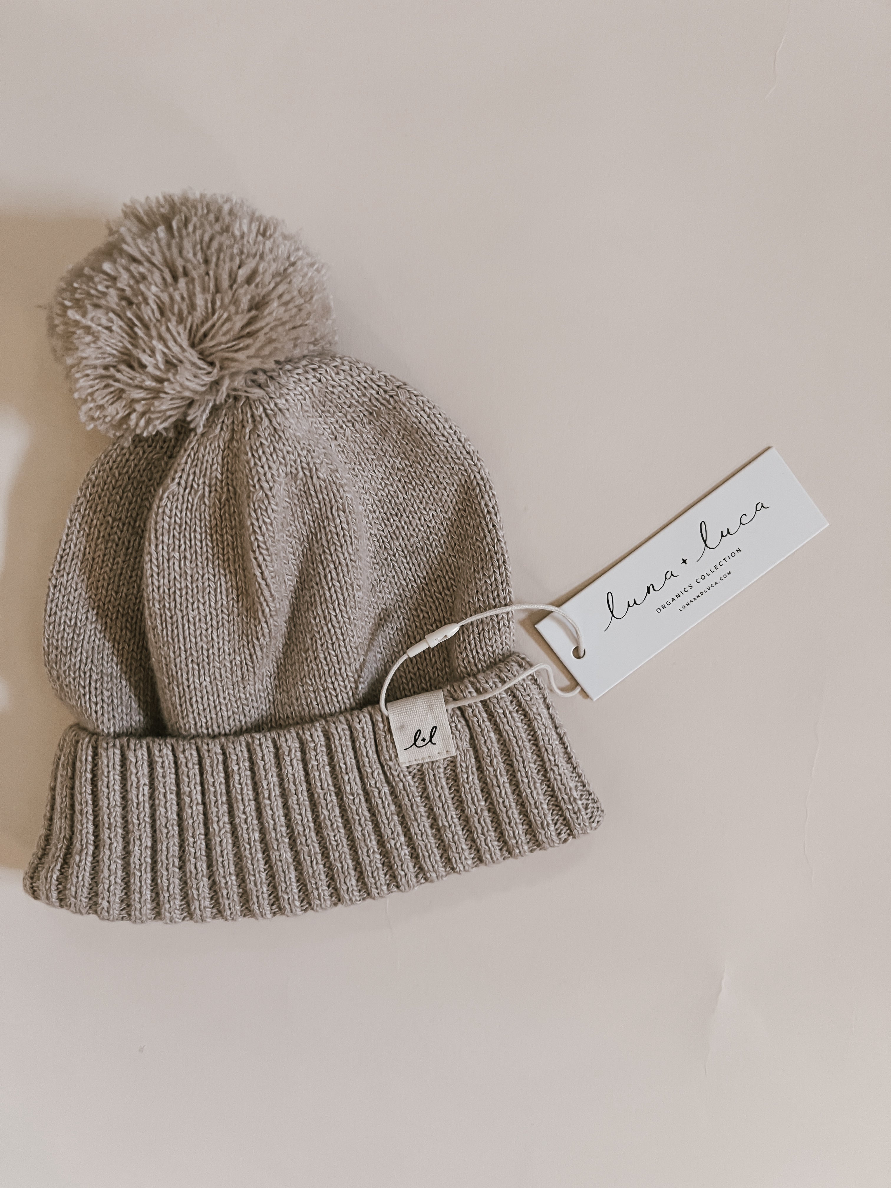 Luna + Luca Pom Beanie - Heather Beige  Luna + Luca   