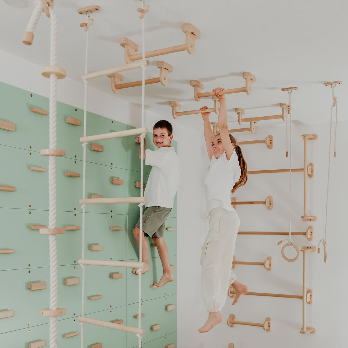 Kids Climbing Ropes