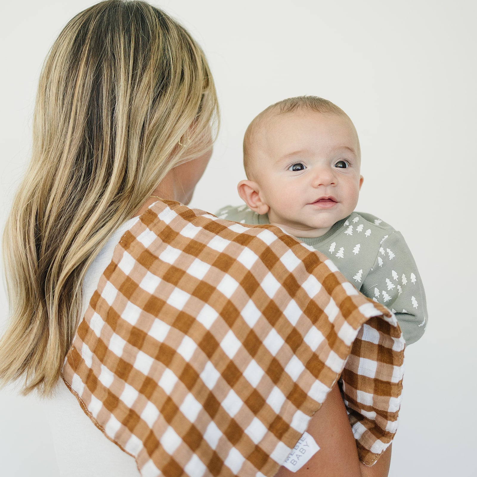 Gingham Muslin Burp Cloth  Mebie Baby   