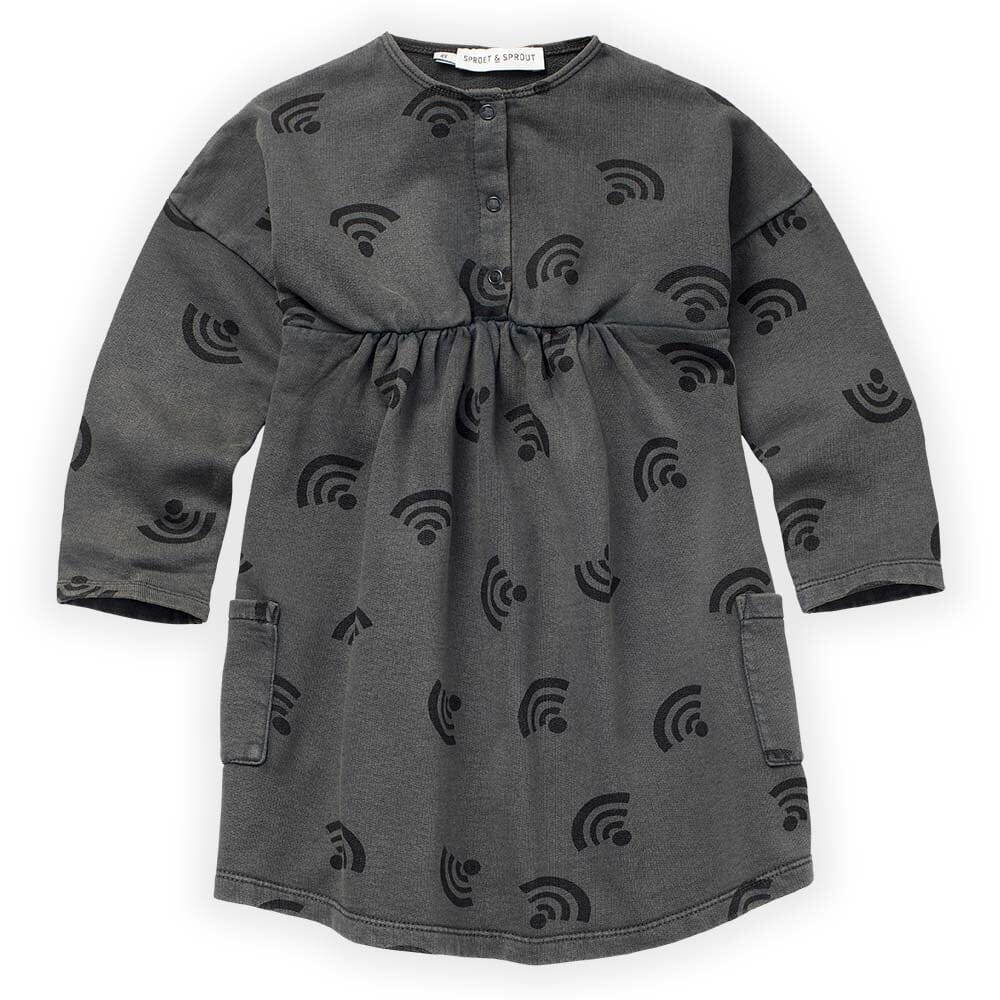 Wifi Print Dress - Asphalt - FINAL SALE