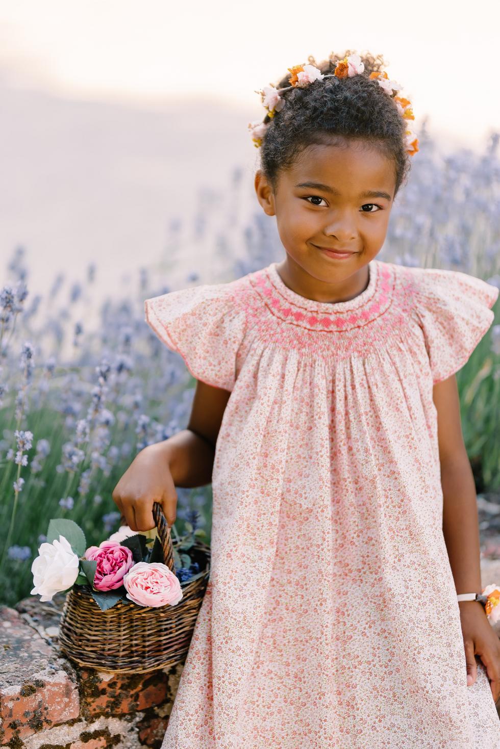 Eve Pink Floral Bishop Dress
