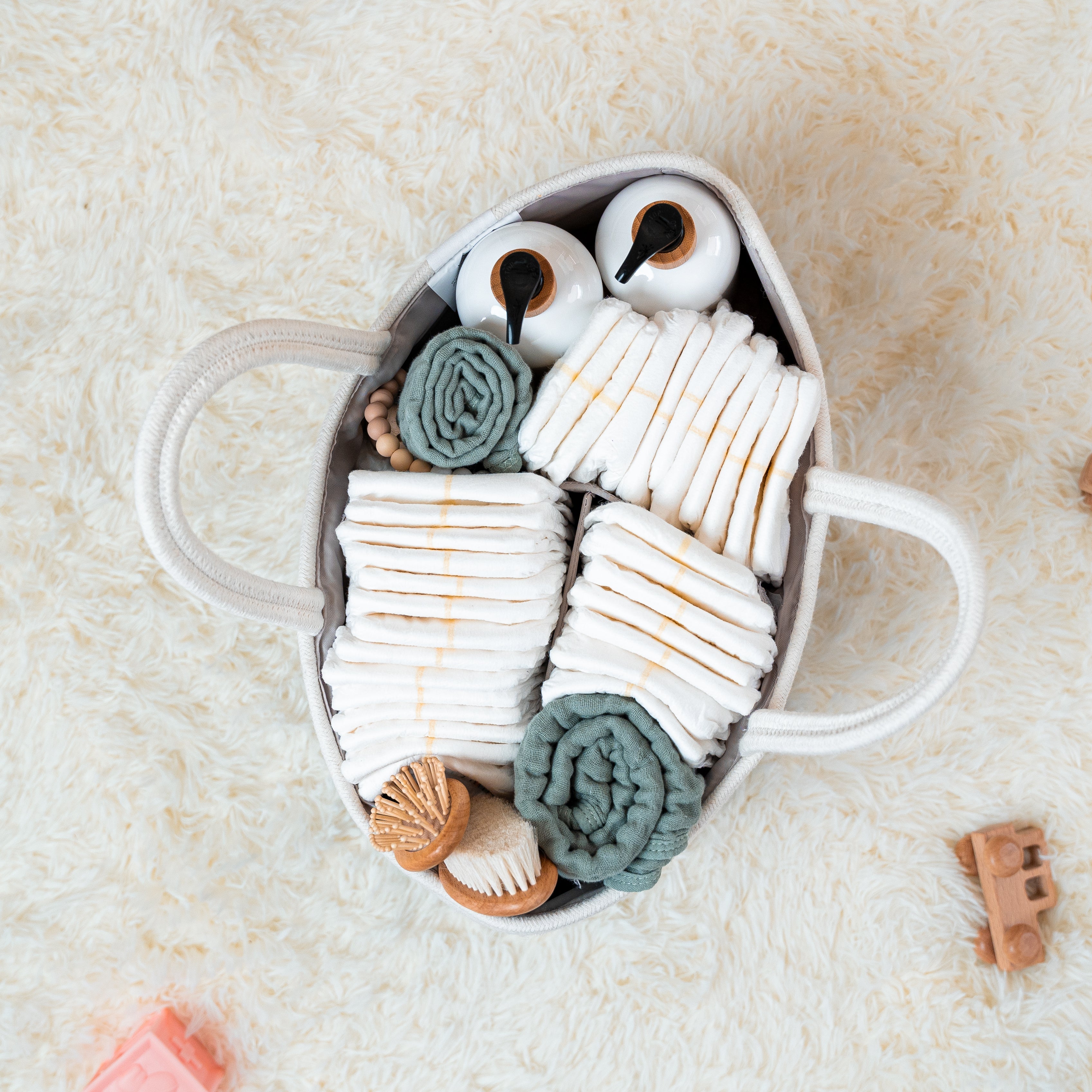 Rope Diaper Caddy by Comfy Cubs - Blush