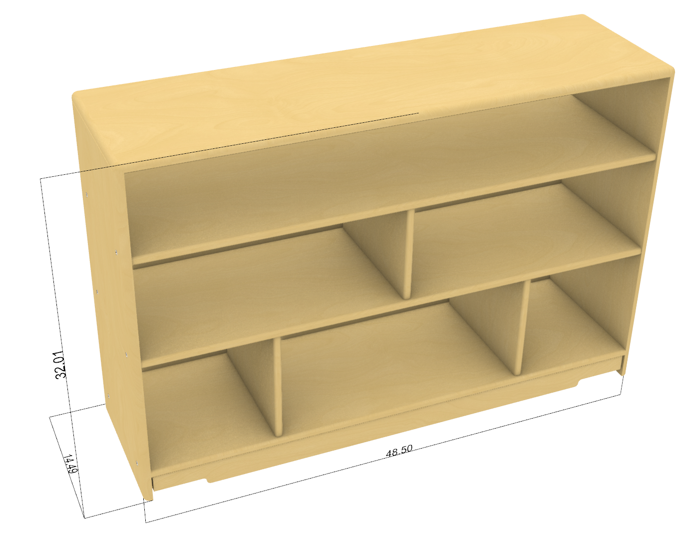 Montessori Classroom Shelf - 4' x 32" - Closed Back