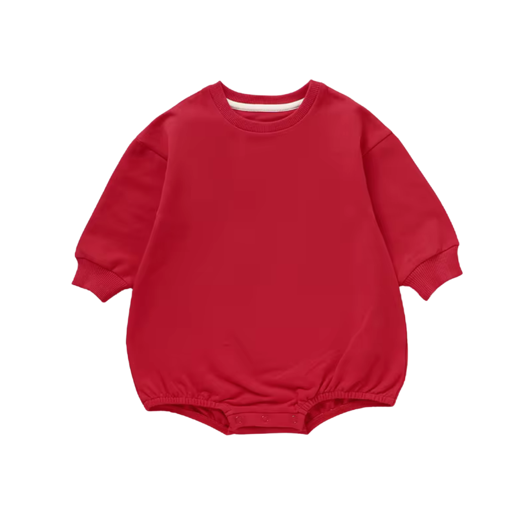 Organic Cotton Bubble Romper - Red