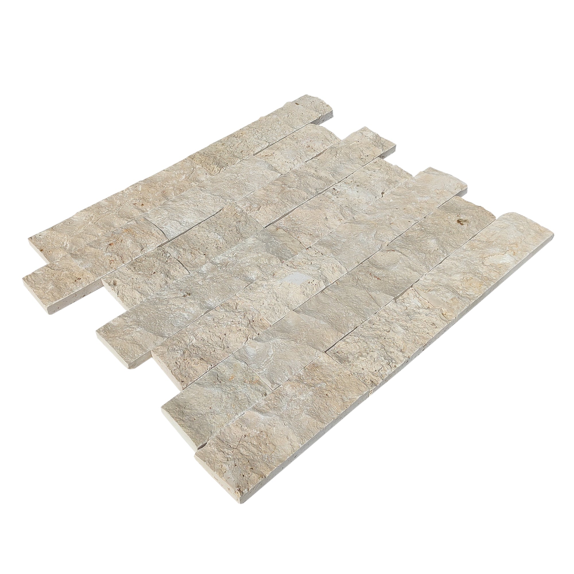 Ivory Light 4"xFree Length Split-face Natural Travertine Wall Tile - Livfloors Collection