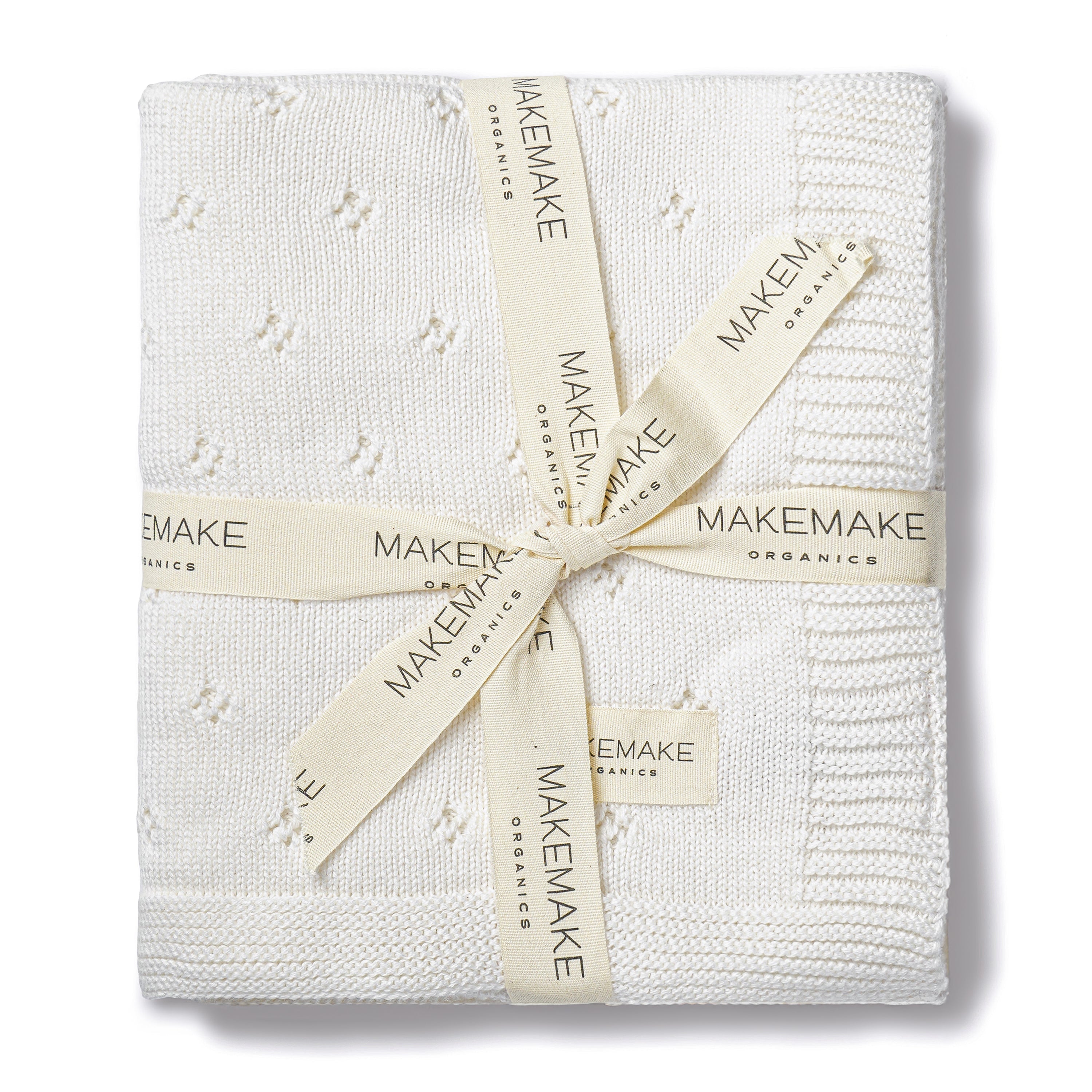 Organic Cotton Pointelle Baby Knit Blanket - Ivory