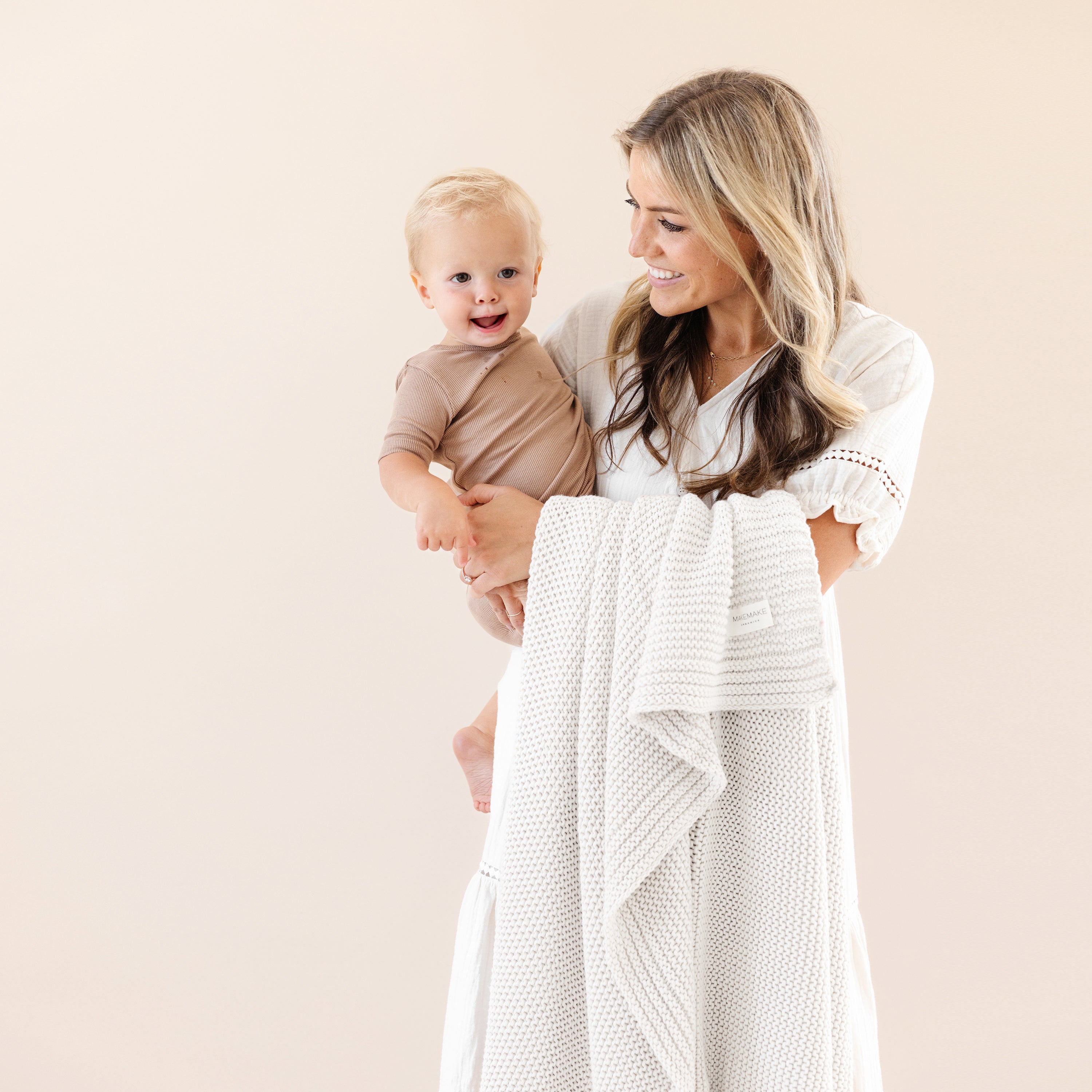 Organic Knit Throw Blanket - Ivory