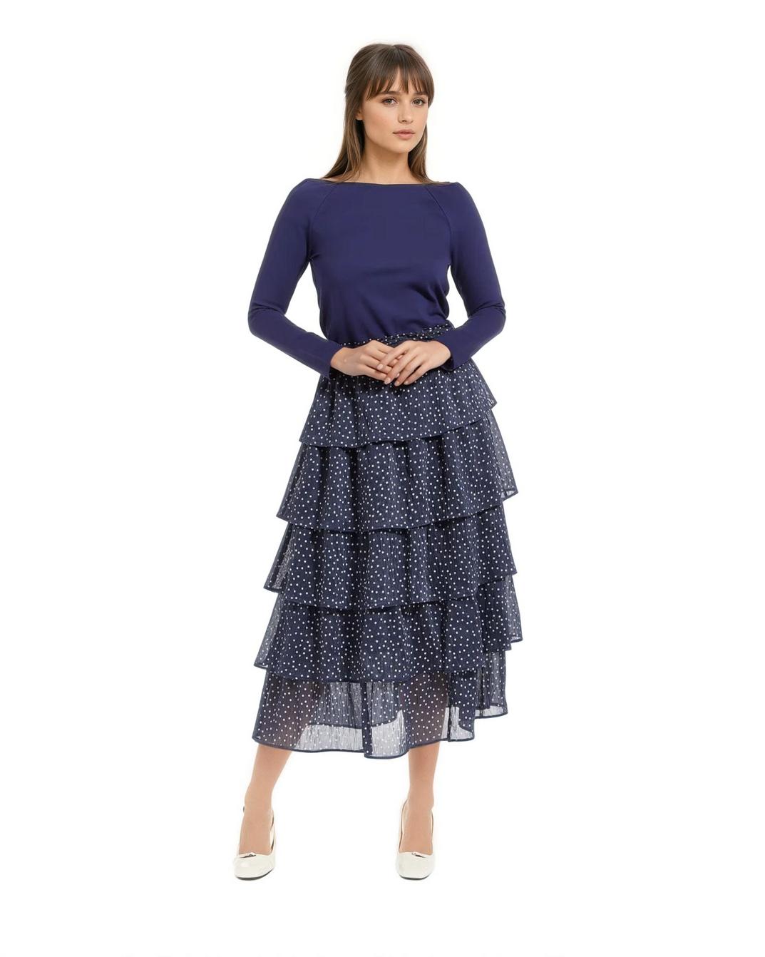 Gabrielle Skirt - Navy-polka-dot
