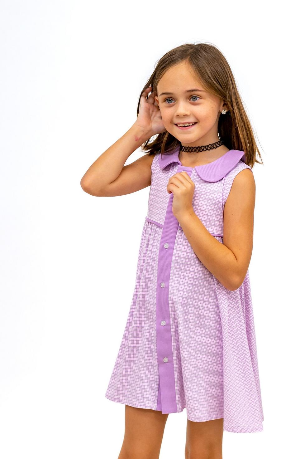 Summer Swing Dress - Purple Basketweave