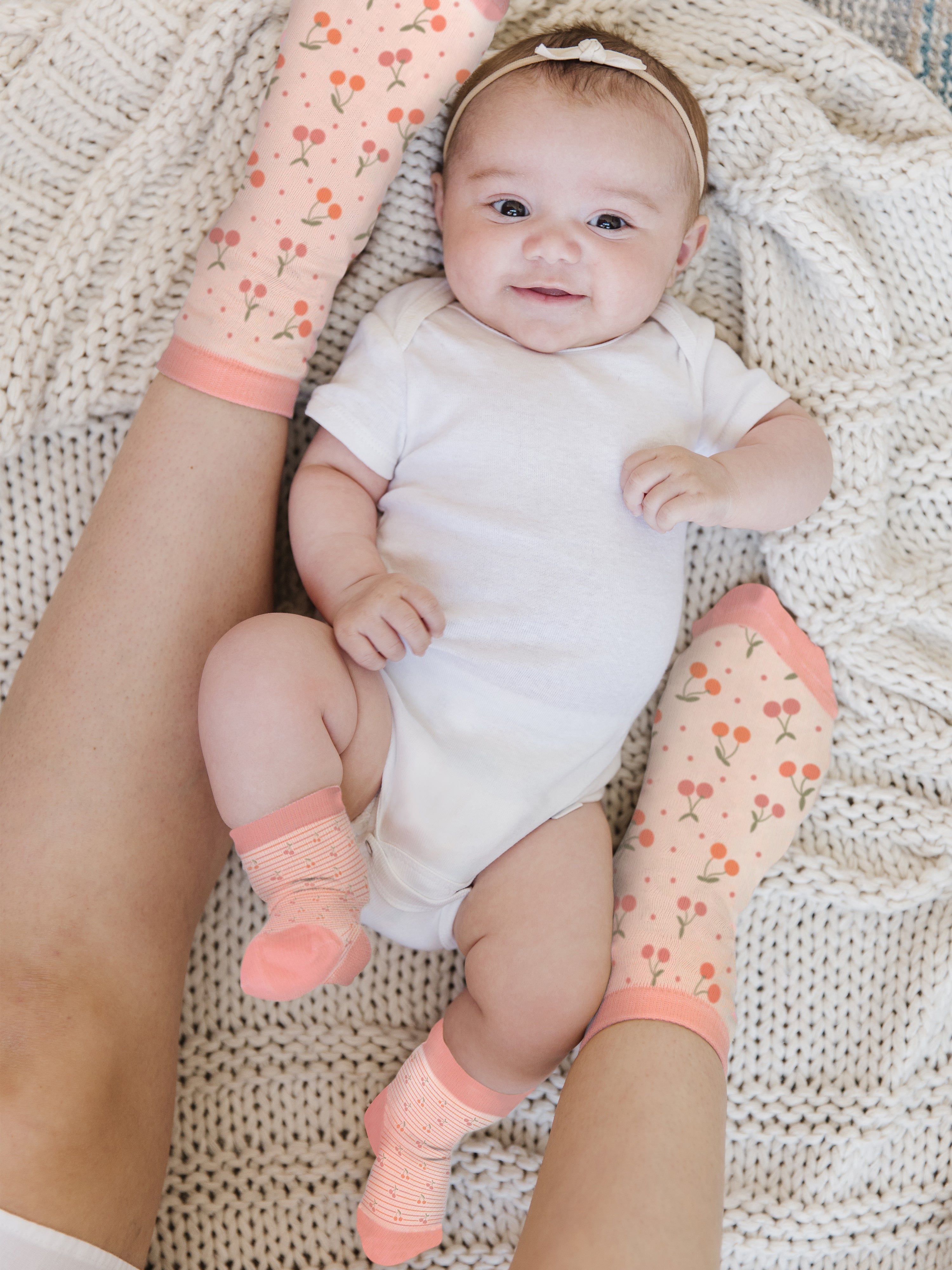 Mama & Me Matching Socks Set - Cherry Cute by Doodle By Meg