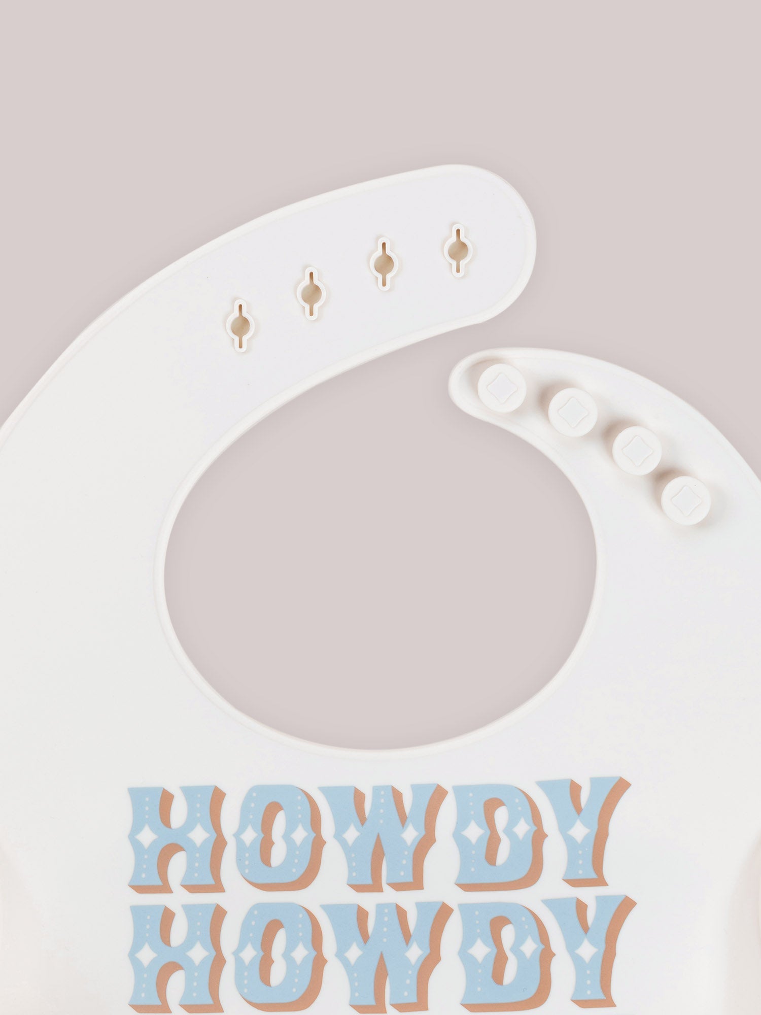 Silicone Bib - Howdy Partner Blue by Caroline Alfreds