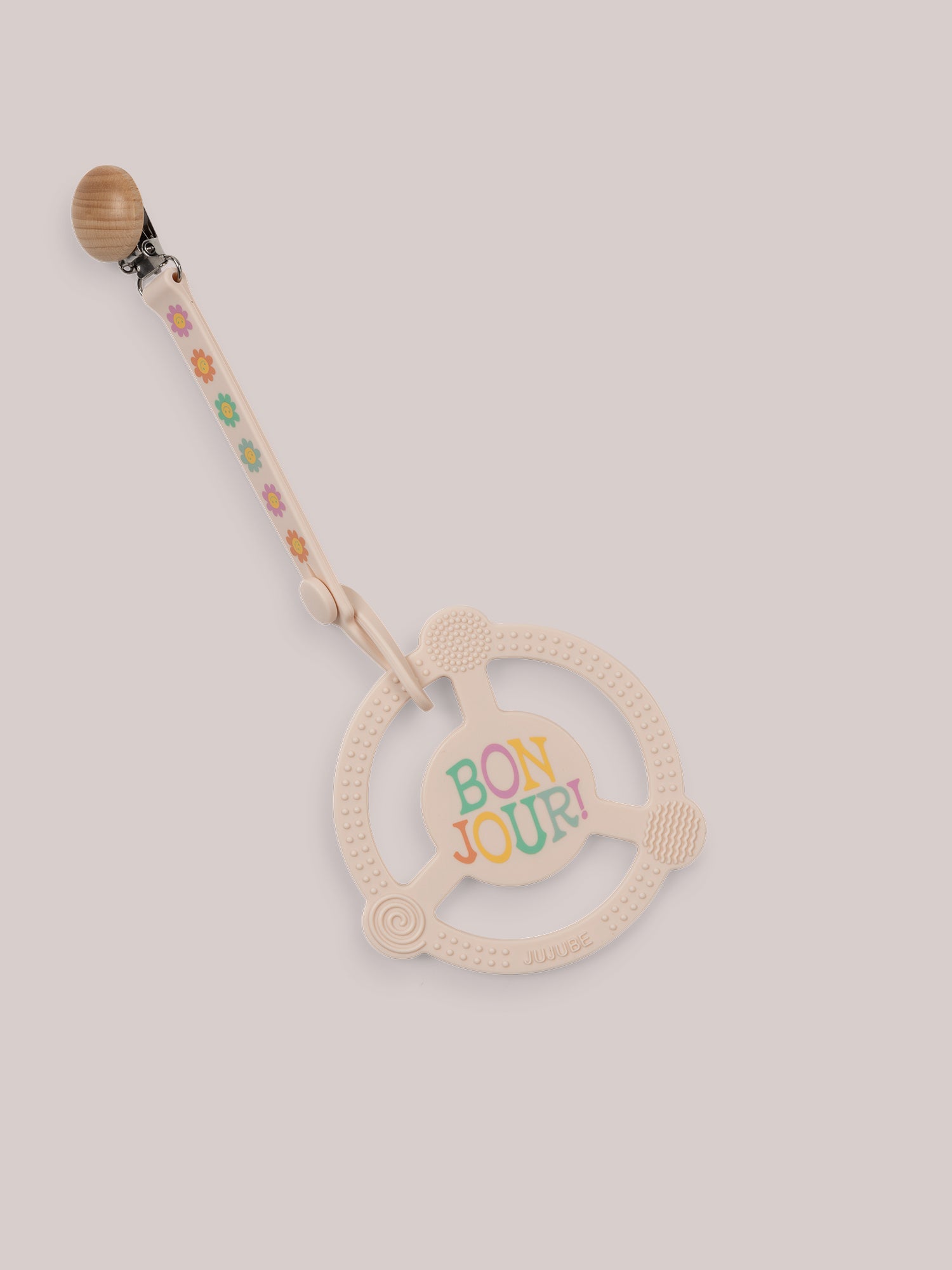 Silicone Teether Ring & Detachable Clip - Bonjour Bébé