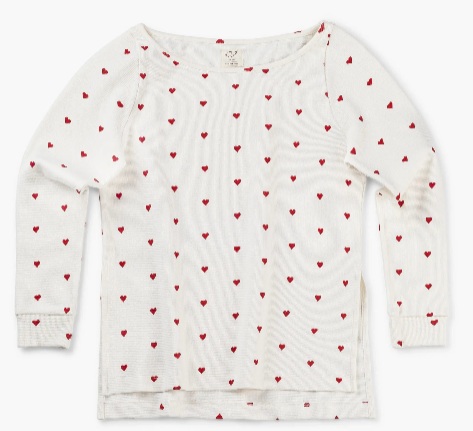Organic Lounge Top - Tiny Hearts