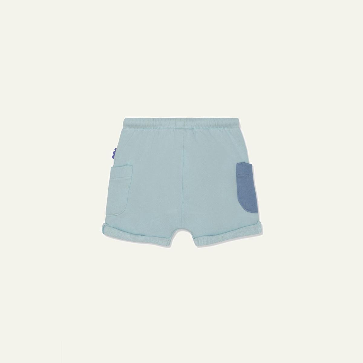 Recycled Cotton Sterling Blue Baby Shorts - Sterling Blue