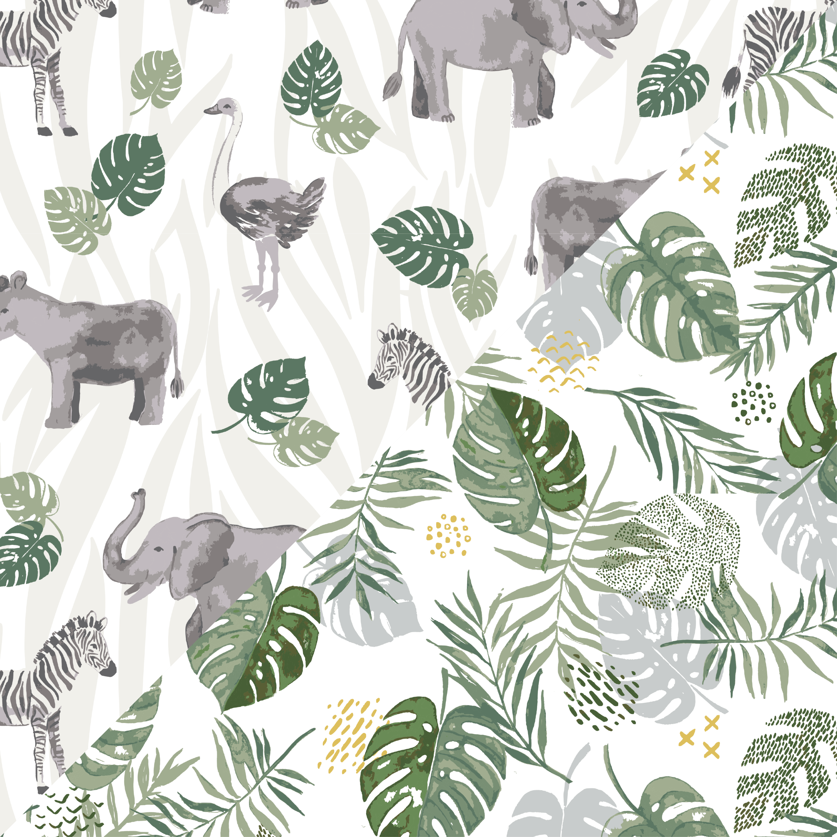 Jungle + Rainforest Classic Muslin Super Snuggle Blanket Super Snuggle Blanket Bebe au Lait   