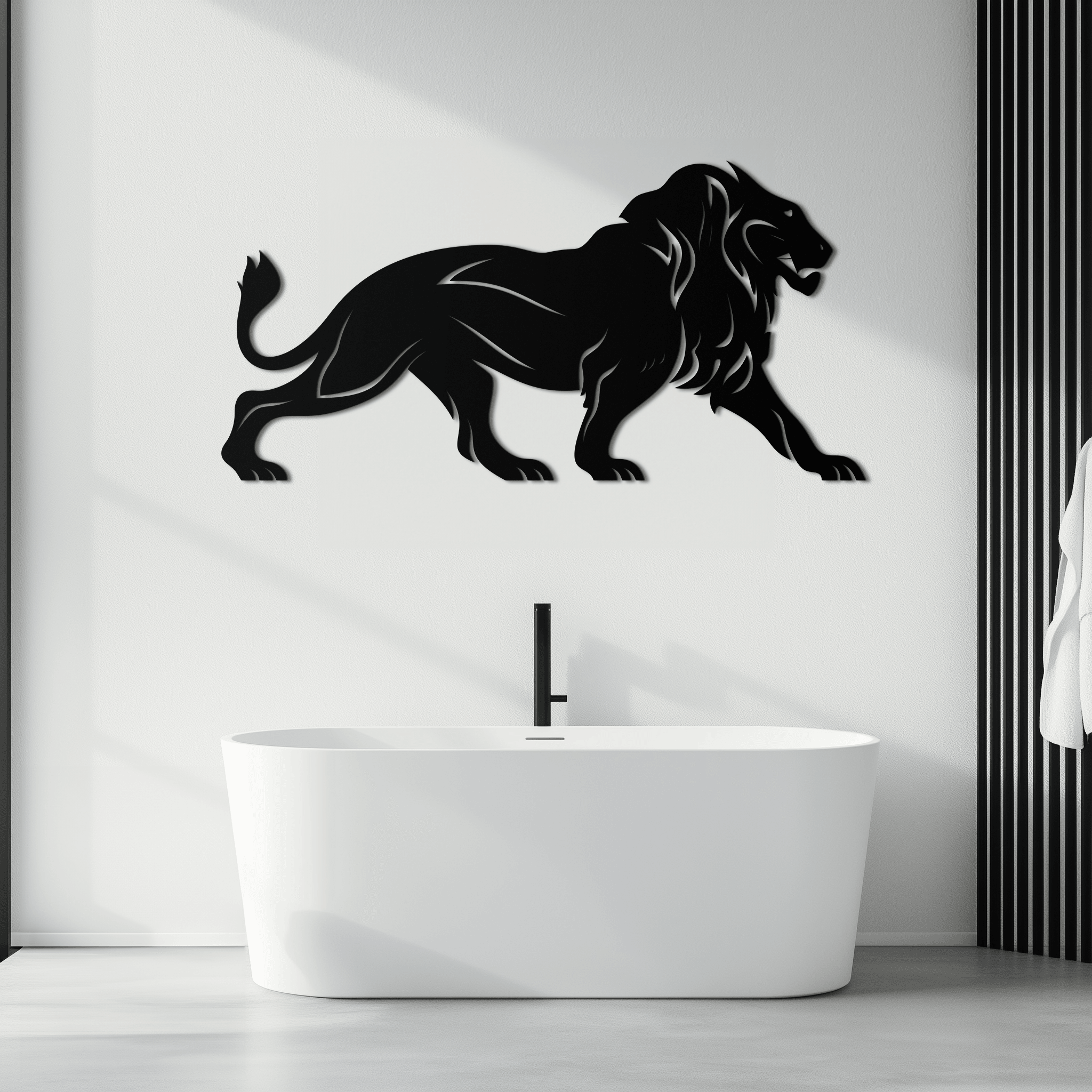 Majestic Lion Metal Wall Art - Steel Wall Decor for Home and Office -KAF002