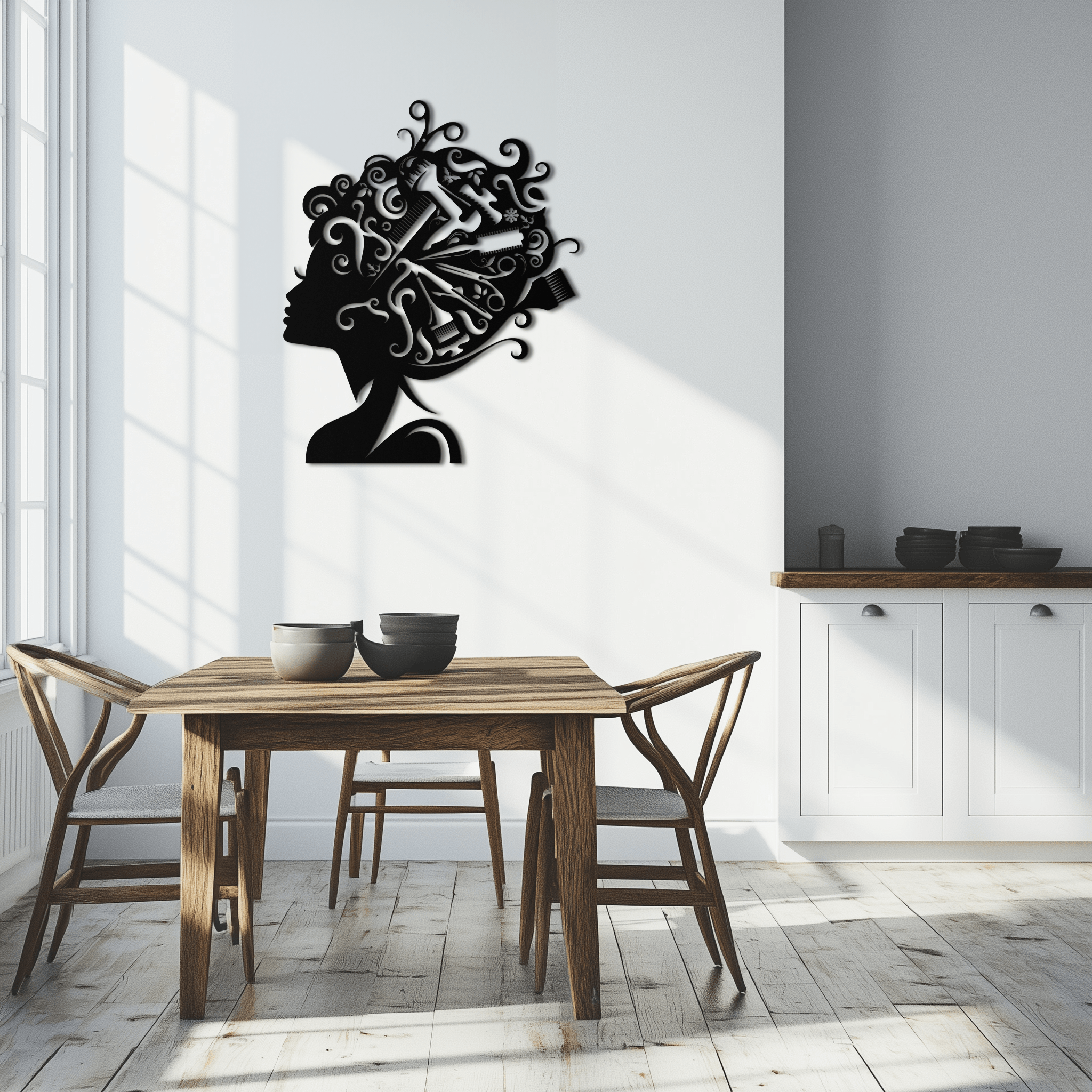Hair Stylist Metal Wall Art - Steel Wall Decor for Salons and Studios - KAF004
