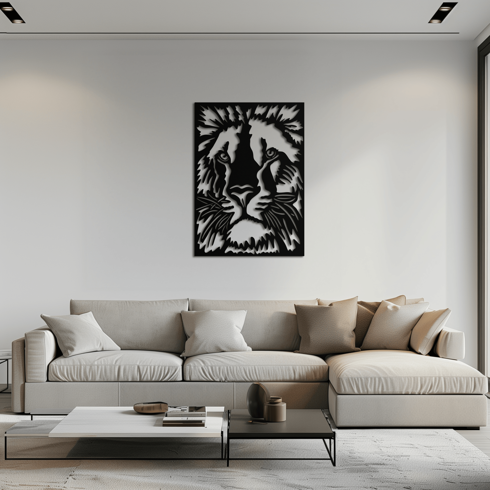 Tiger Face Metal Wall Art - Steel Wall Decor for Home and Office - KAF005