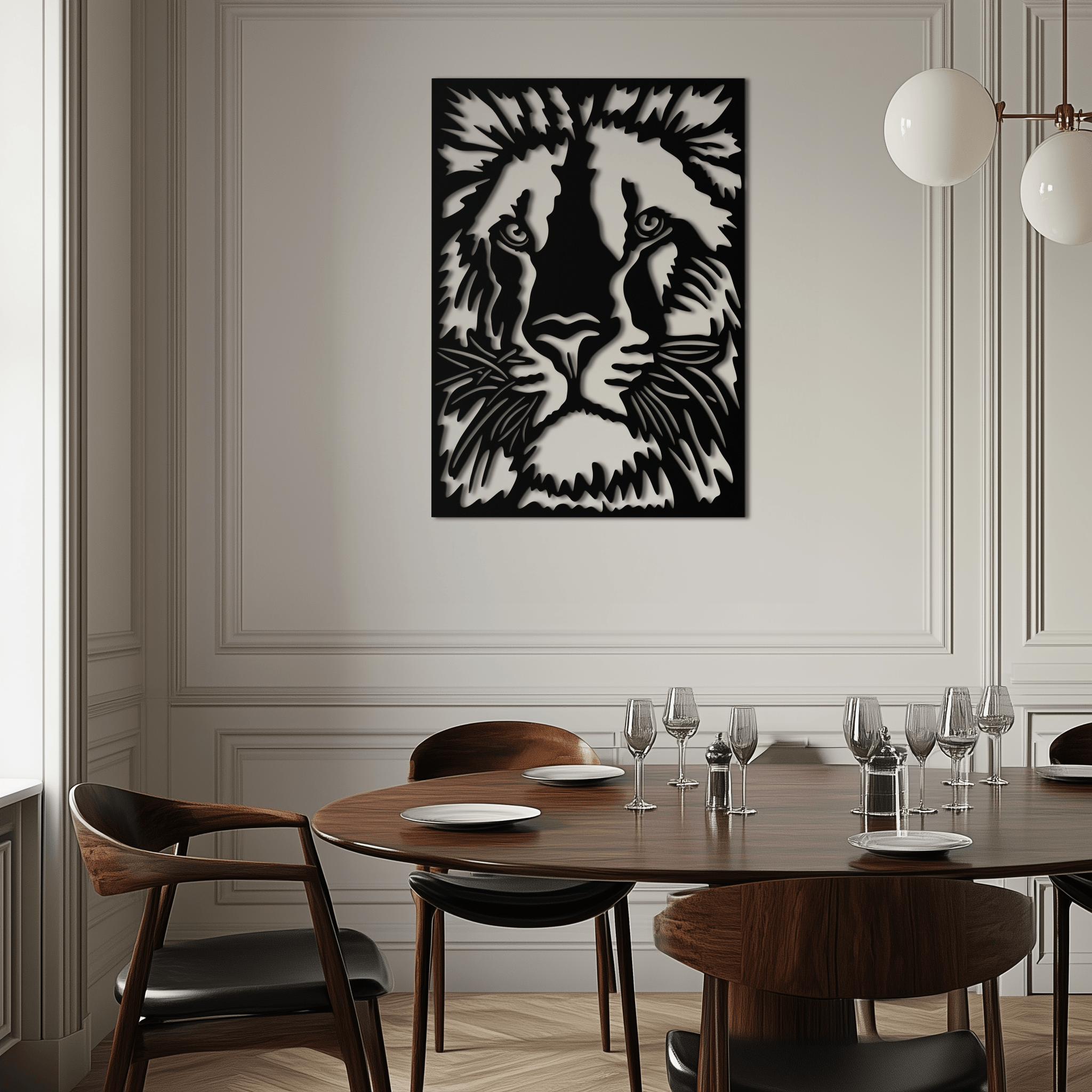 Tiger Face Metal Wall Art - Steel Wall Decor for Home and Office - KAF005