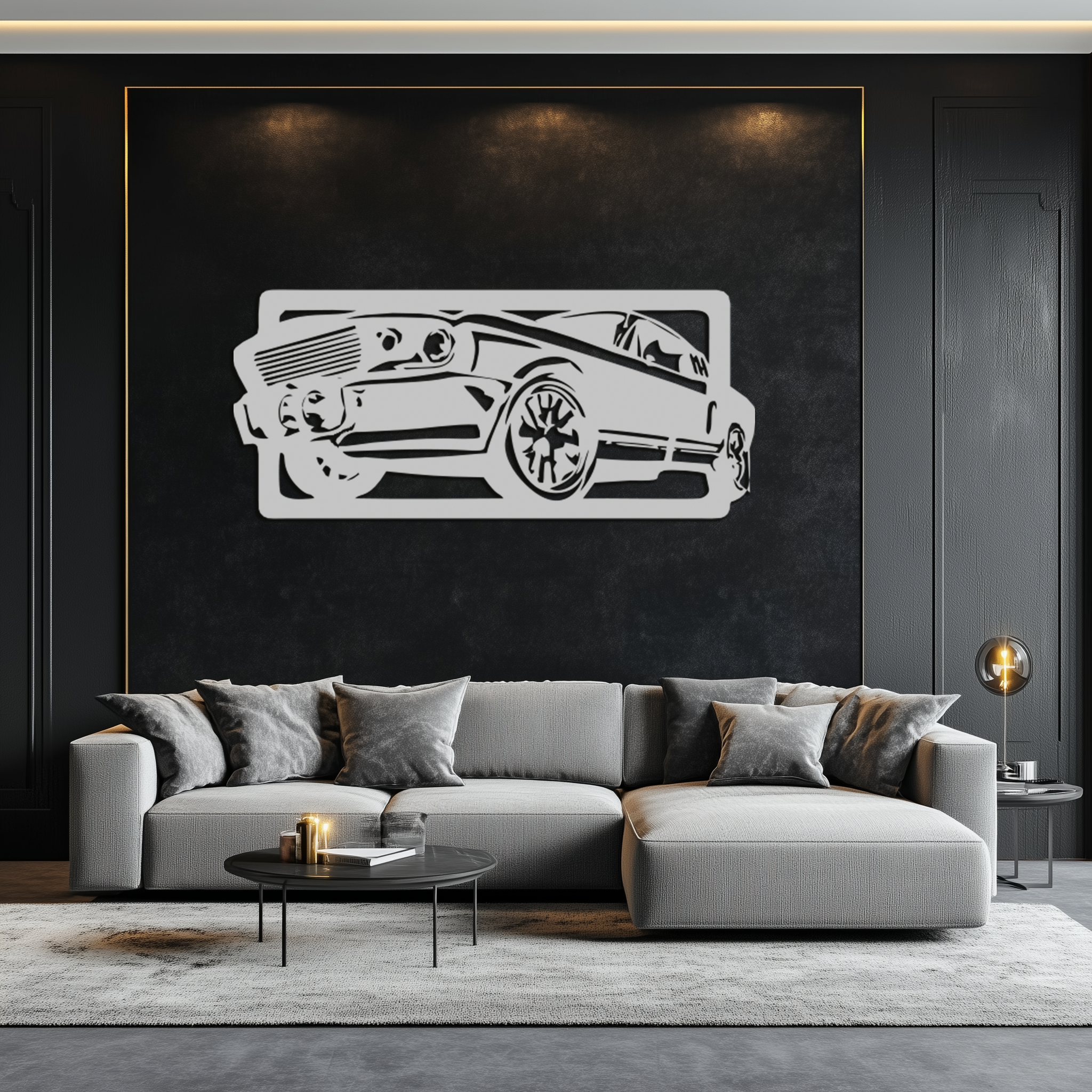 Classic Muscle Car Metal Wall Art - Vintage Automotive Decor - KAF061