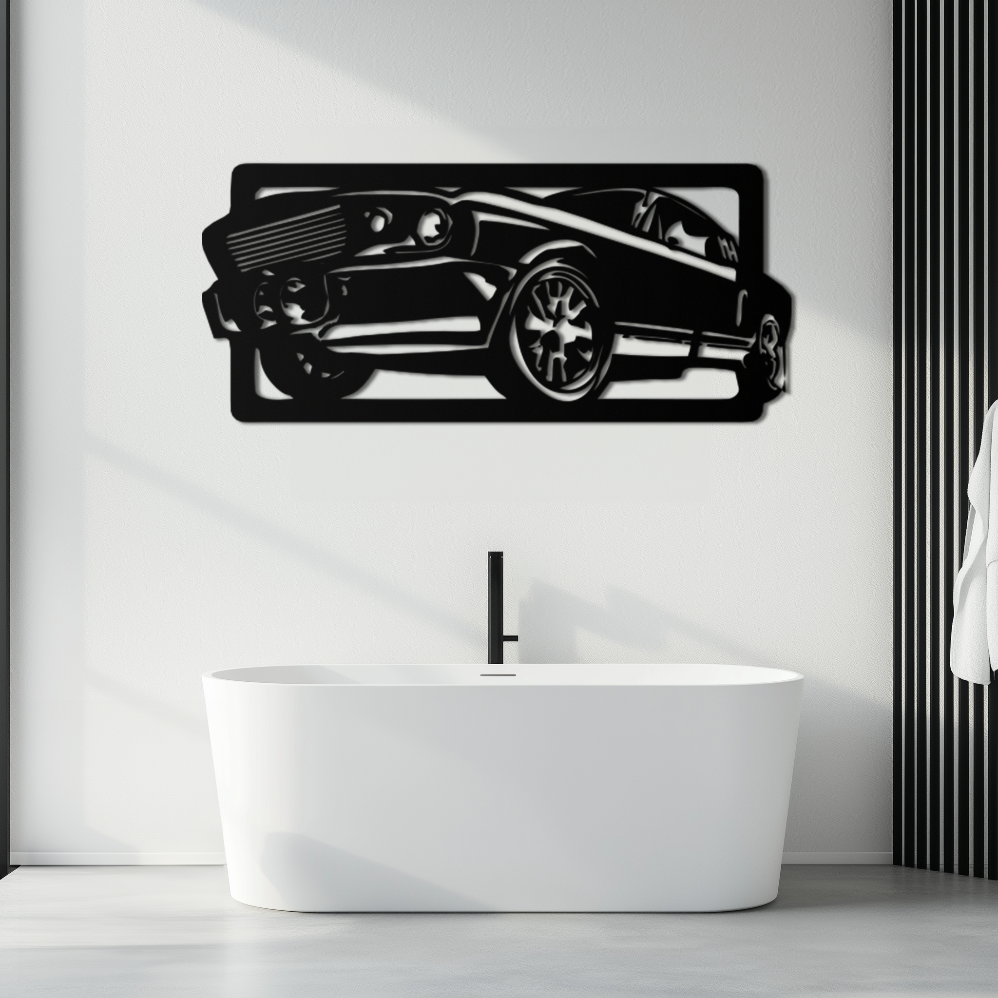 Classic Muscle Car Metal Wall Art - Vintage Automotive Decor - KAF061