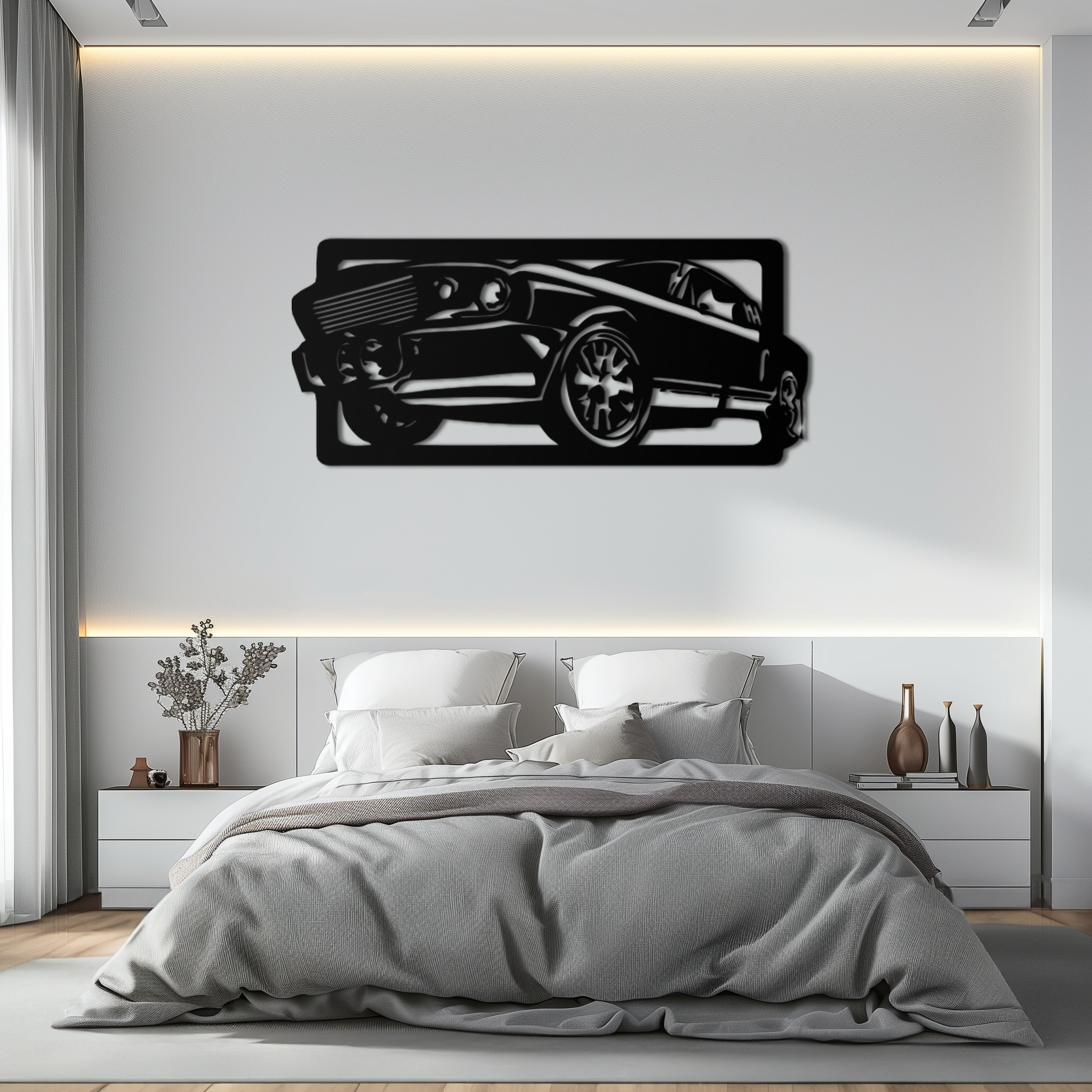 Classic Muscle Car Metal Wall Art - Vintage Automotive Decor - KAF061