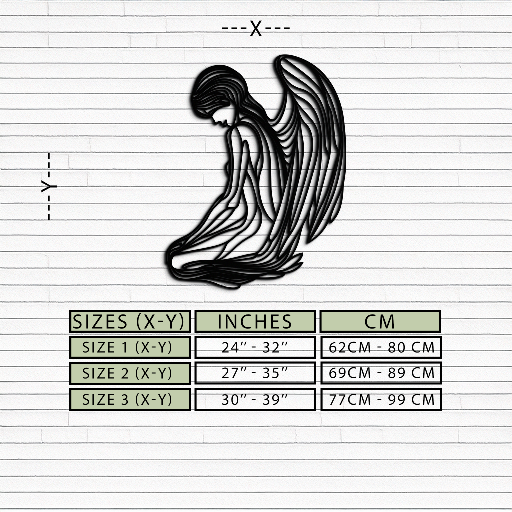 Ethereal Angel Metal Wall Art - Elegant and Serene Decorative Piece - KAF067