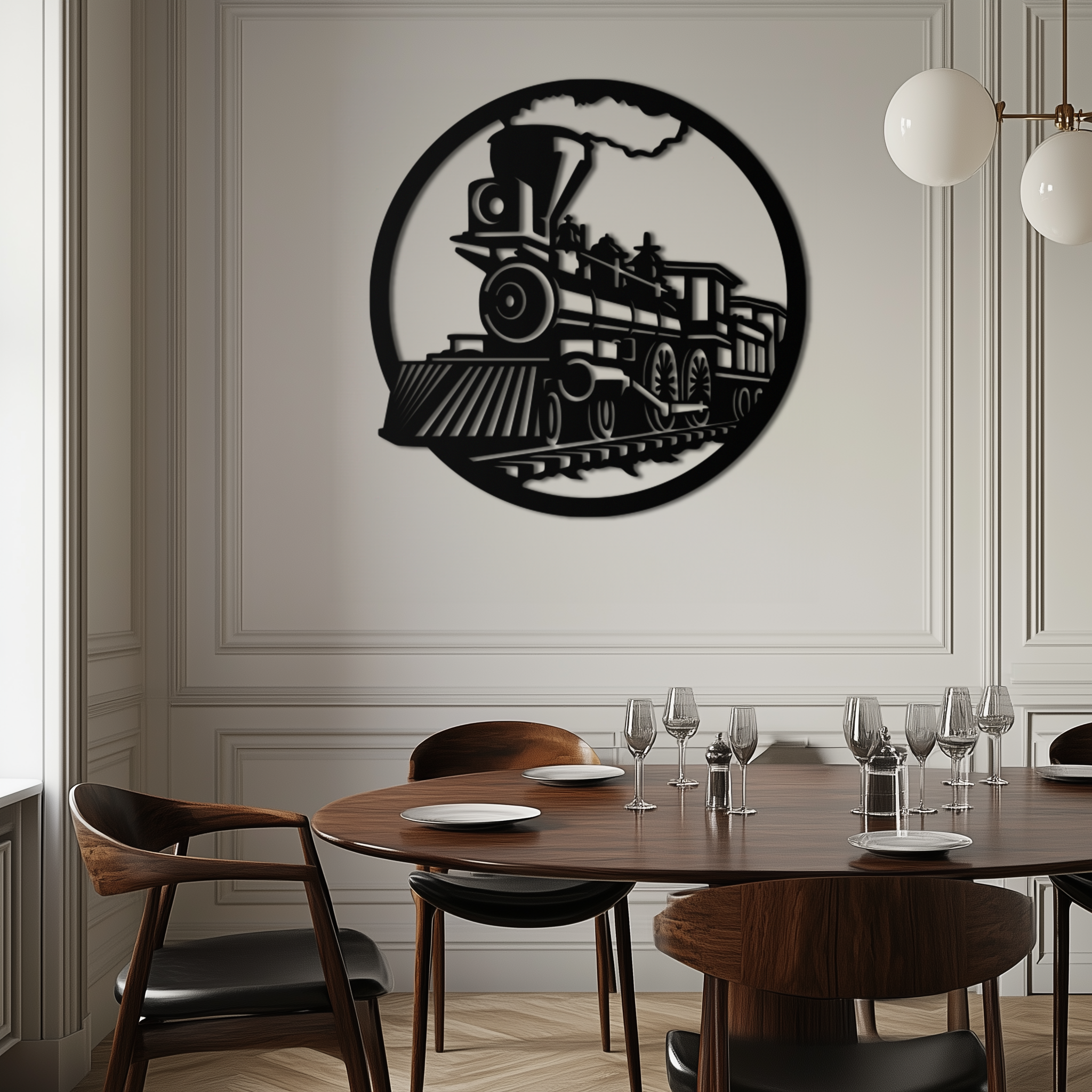 Vintage Steam Train Metal Wall Art - Rustic Locomotive Decor - KAF100